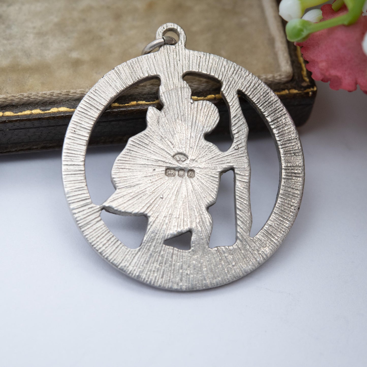 Vintage Sterling Silver St. Christopher Pendant - Large Openwork Design | Saint of Travelling | Christian Religious Jewellery Gift