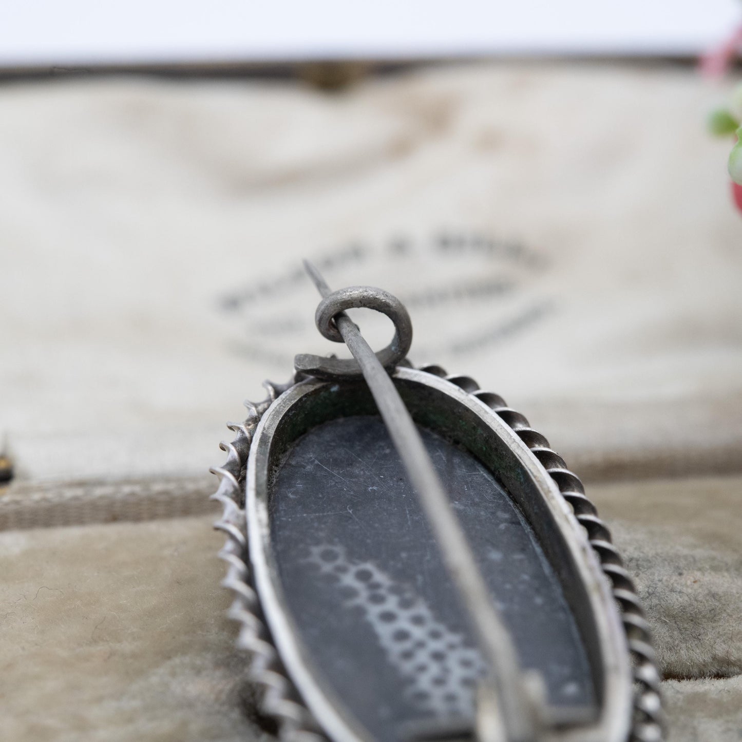 Antique Victorian Silver Coral Fossil Brooch c. 1890's - Fossilised Coral | Rope Twist Mount