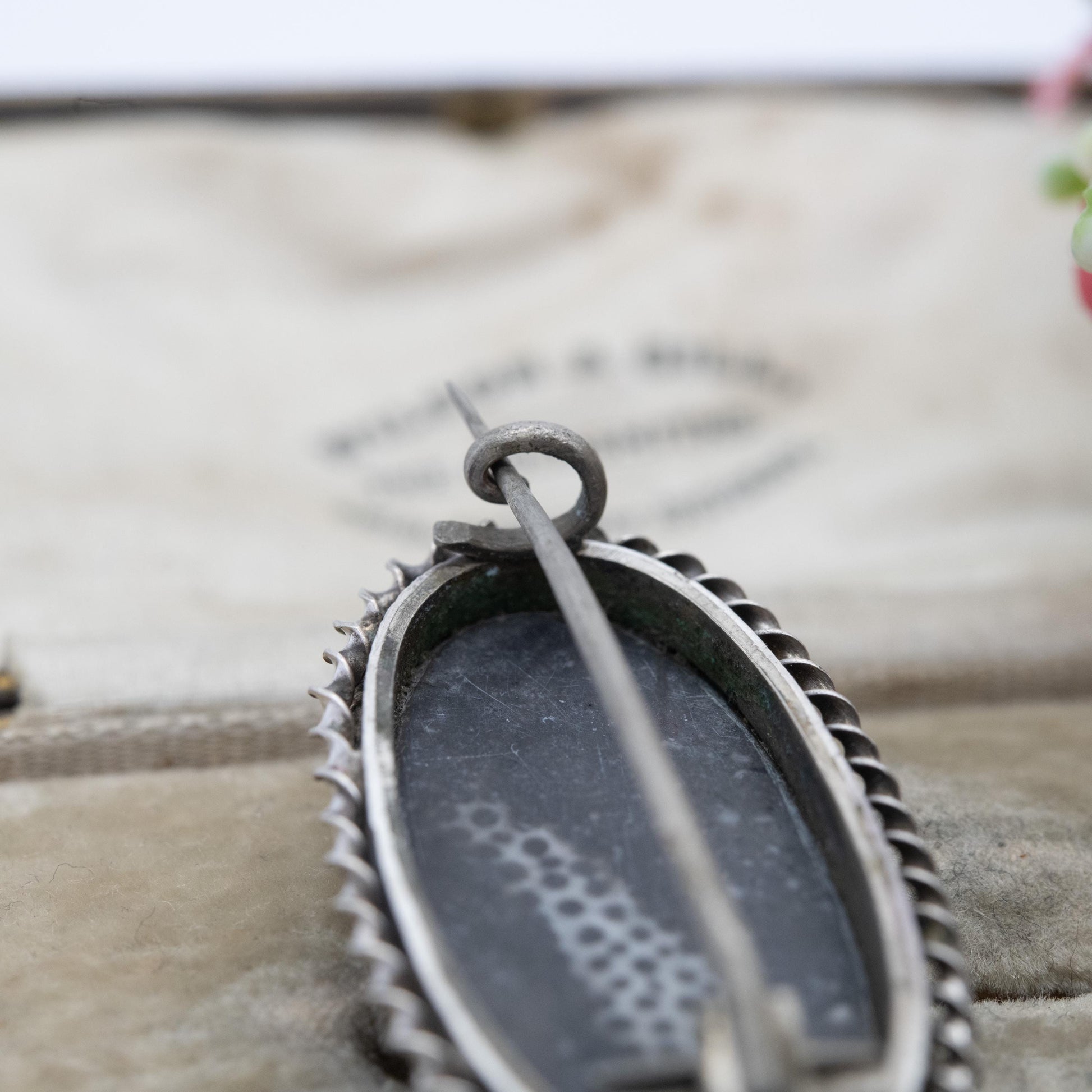 Antique Victorian Silver Coral Fossil Brooch c. 1890's - Fossilised Coral | Rope Twist Mount
