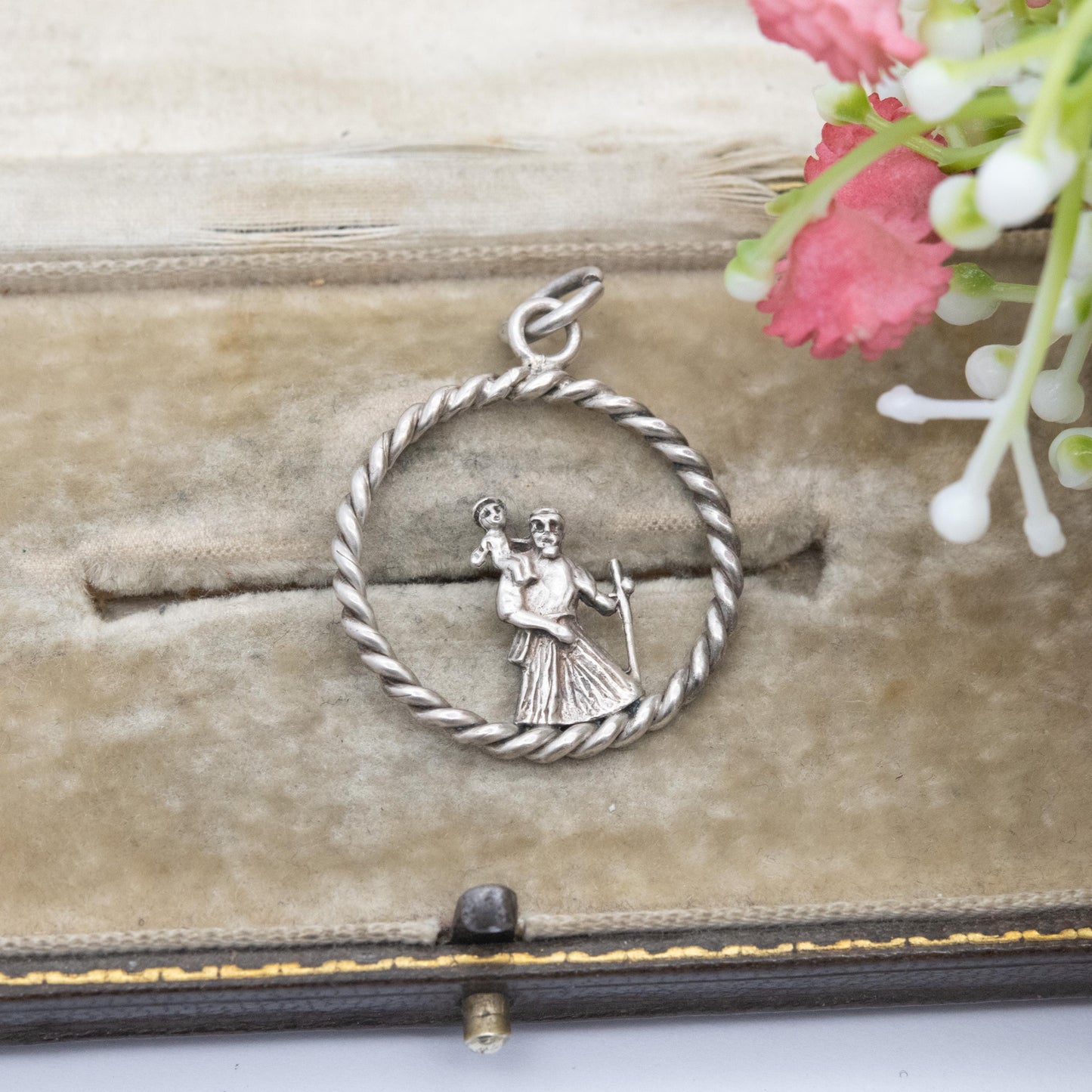 Vintage Sterling Silver St. Christopher Pendant - Openwork Saint of Travelling | Religious Jewellery