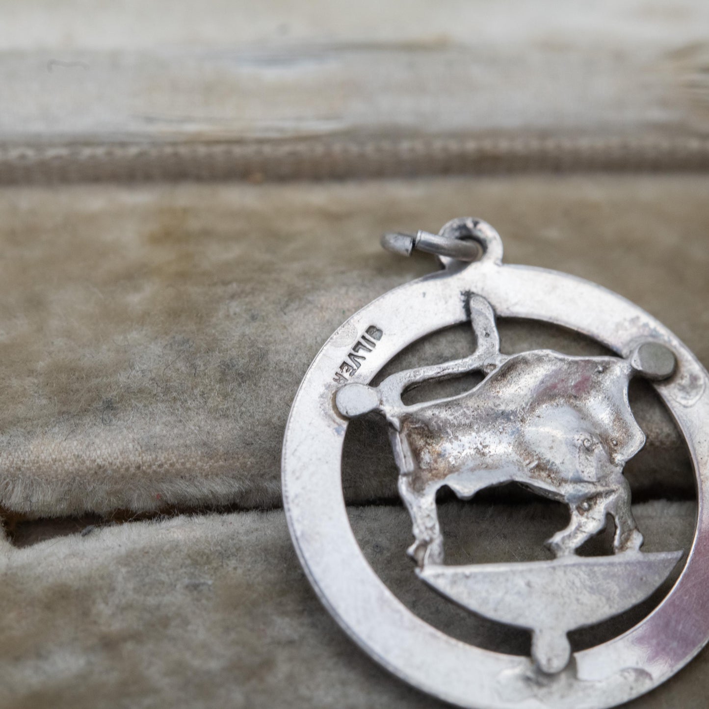 Vintage Sterling Silver Taurus Bull Charm Pendant - Astrological Zodiac Star Sign Symbol | April May Birthday Gift