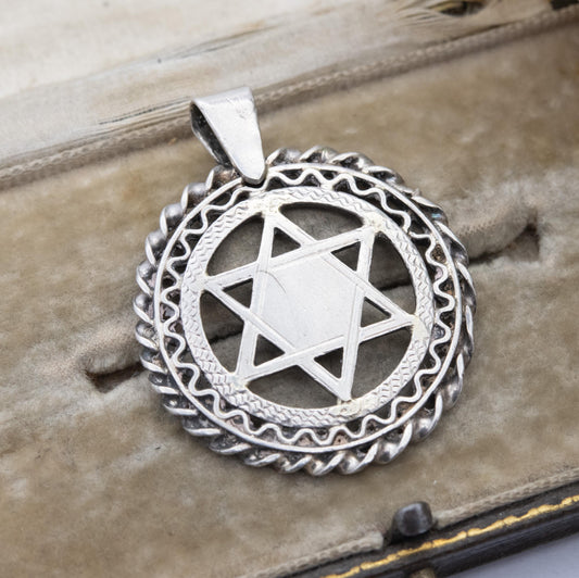 Vintage Sterling Silver Star of David Pendant - Large Openwork Star | Jewish Symbol | Judaism Religious Jewellery