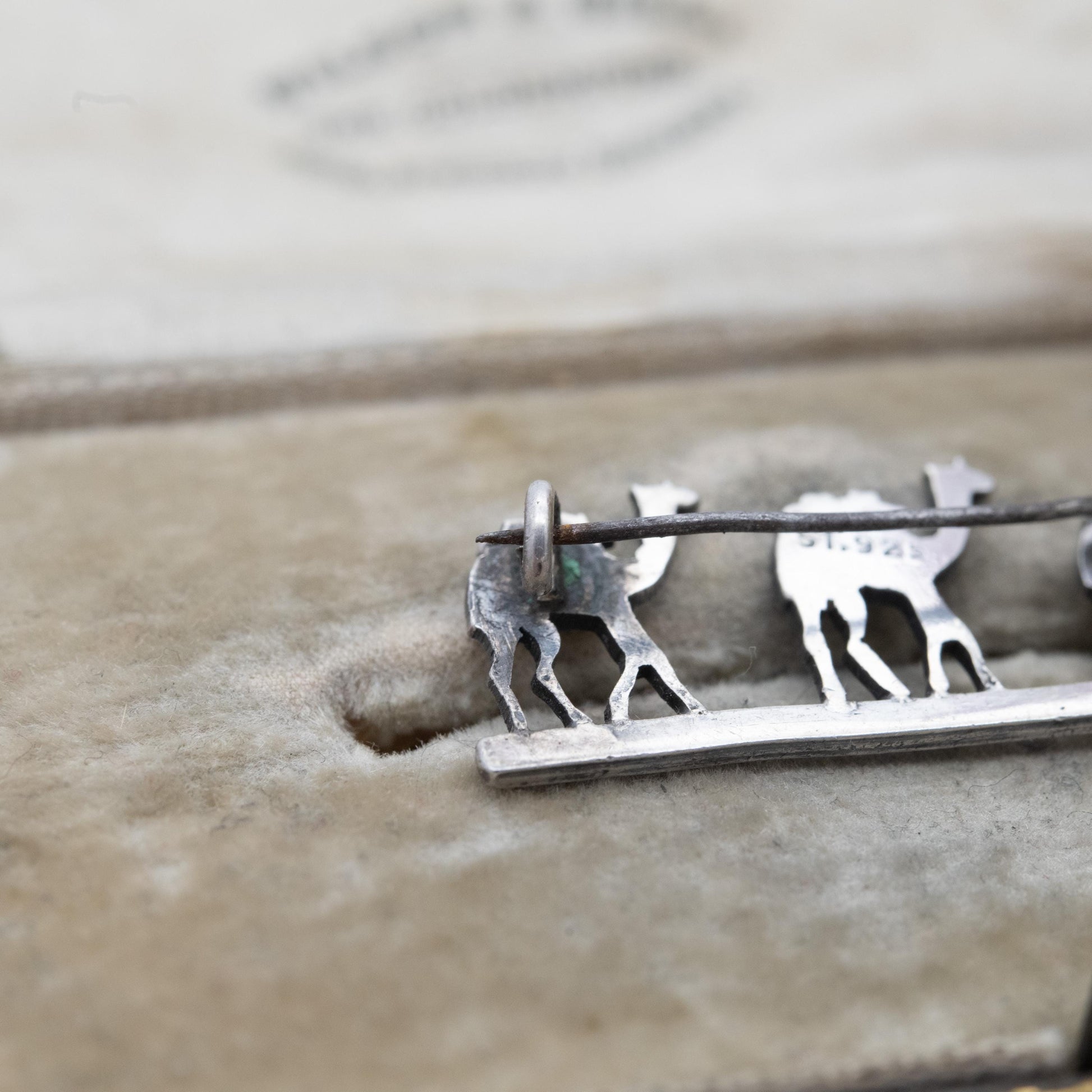 Vintage Sterling Silver Camel Train Brooch - Camel Caravan Sahara Desert Souvenir Brooch
