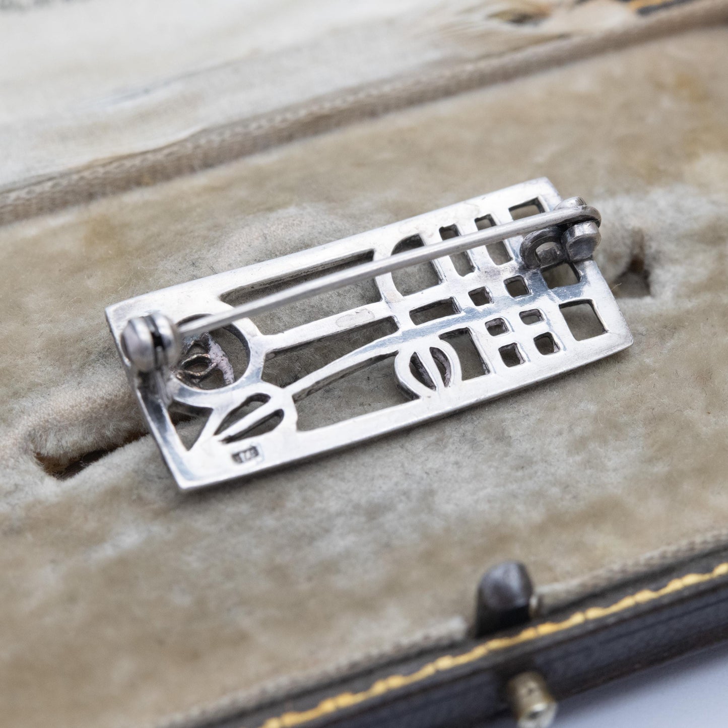 Vintage Scottish Sterling Silver Glasgow Rose Brooch - Mackintosh Style | Celtic Rose Design