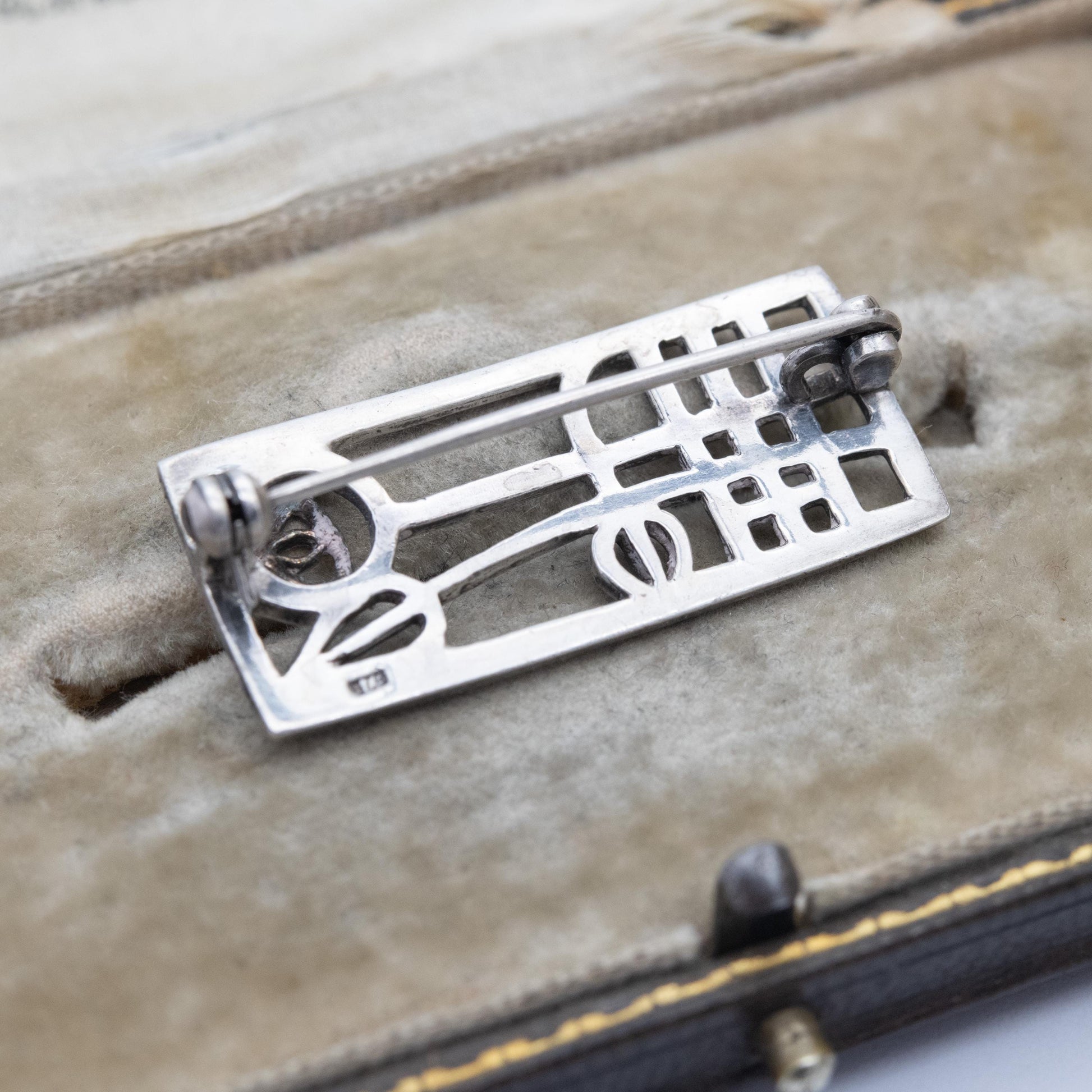 Vintage Scottish Sterling Silver Glasgow Rose Brooch - Mackintosh Style | Celtic Rose Design