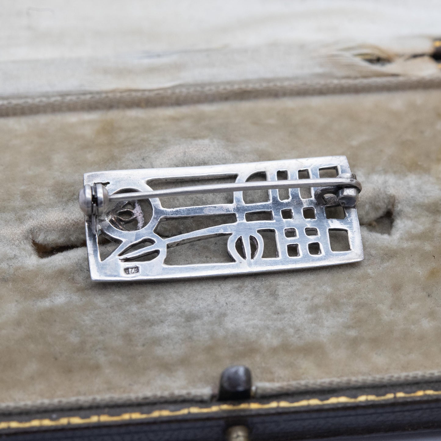 Vintage Scottish Sterling Silver Glasgow Rose Brooch - Mackintosh Style | Celtic Rose Design