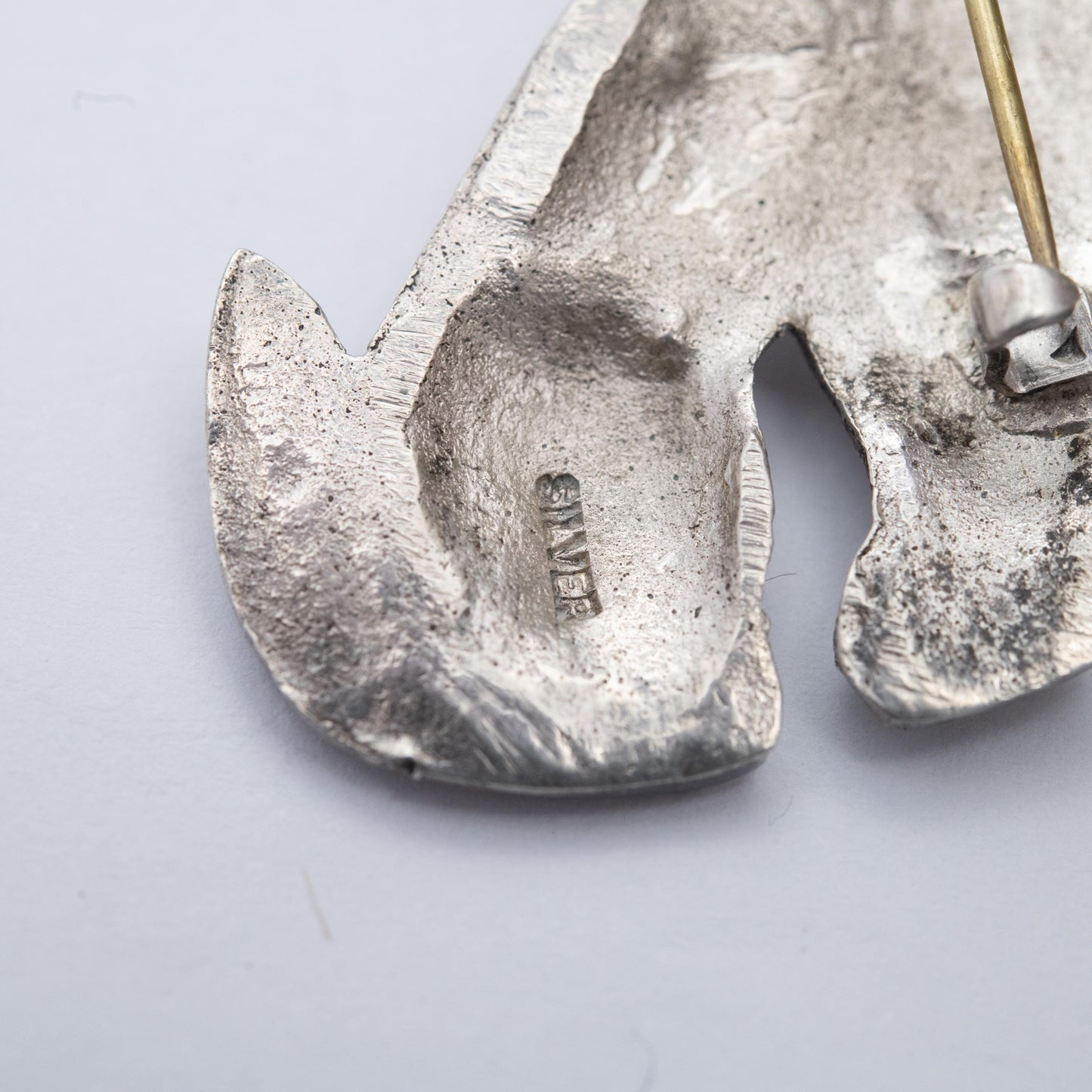 Vintage Sterling Silver Terrier Dog Brooch - Textured Fur | Scottie Dog Gift for Animal Lover