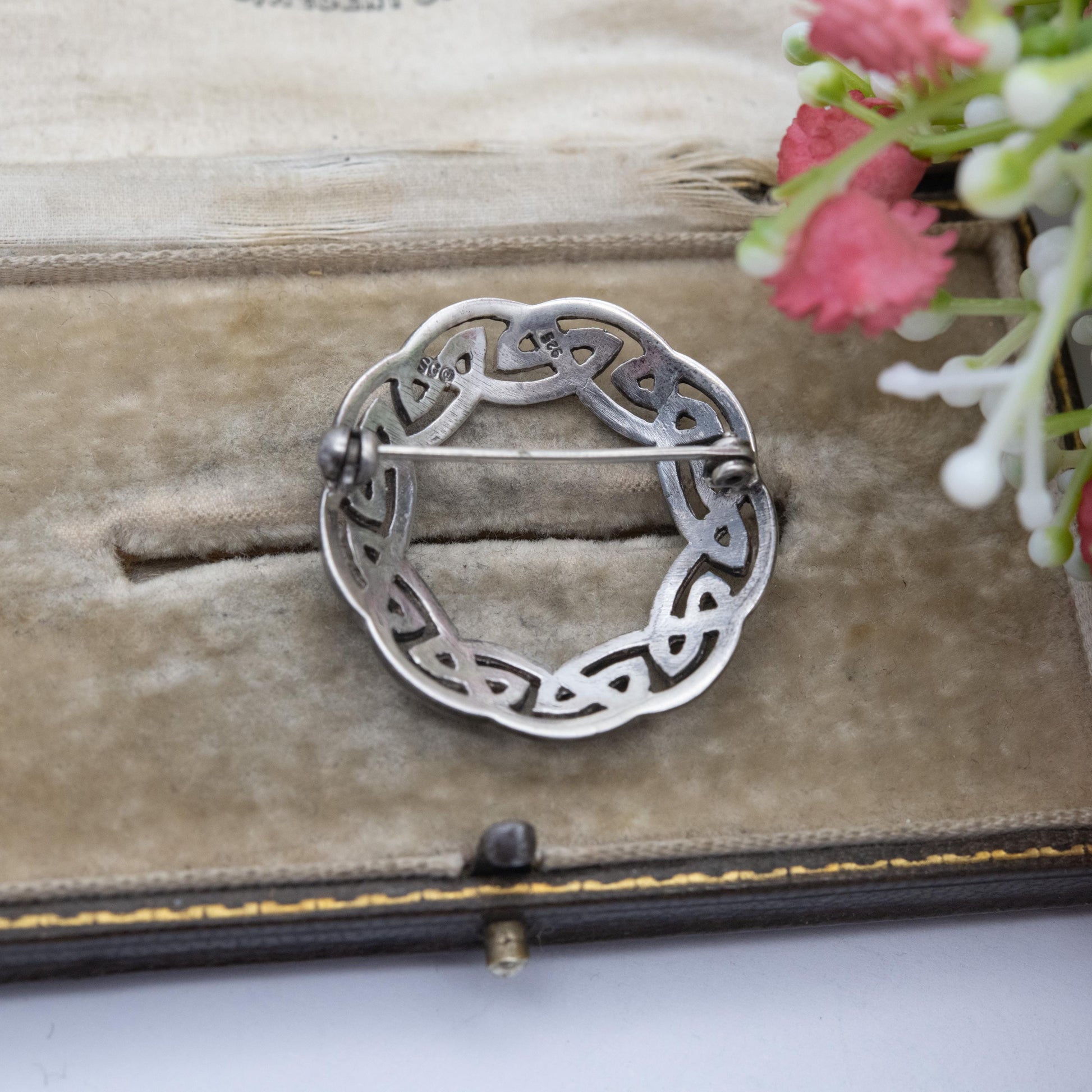Vintage Sterling Silver Celtic Knot Brooch by Sea Gems - Solid Silver Infinity Loop | Knotted Circle | Unisex Gift