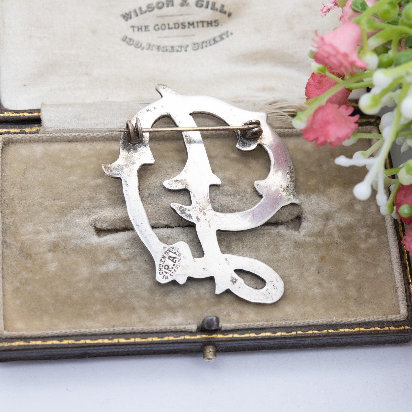 Vintage Mexican Sterling Silver D Initial Brooch - Ornate D Pin | Unisex Gift