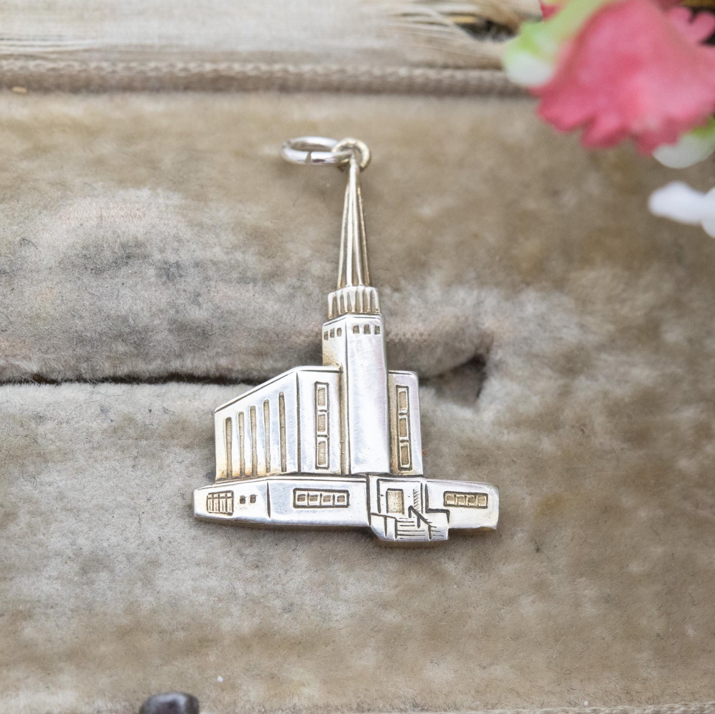 Vintage Gold Plated Sterling Silver London England Temple Charm Pendant - Church of the Latter-Day Saints | Souvenir Gift for Charm Bracelet