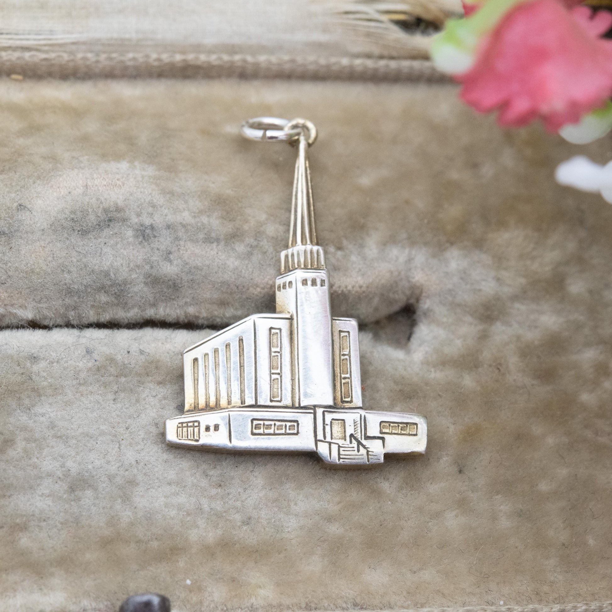 Vintage Gold Plated Sterling Silver London England Temple Charm Pendant - Church of the Latter-Day Saints | Souvenir Gift for Charm Bracelet