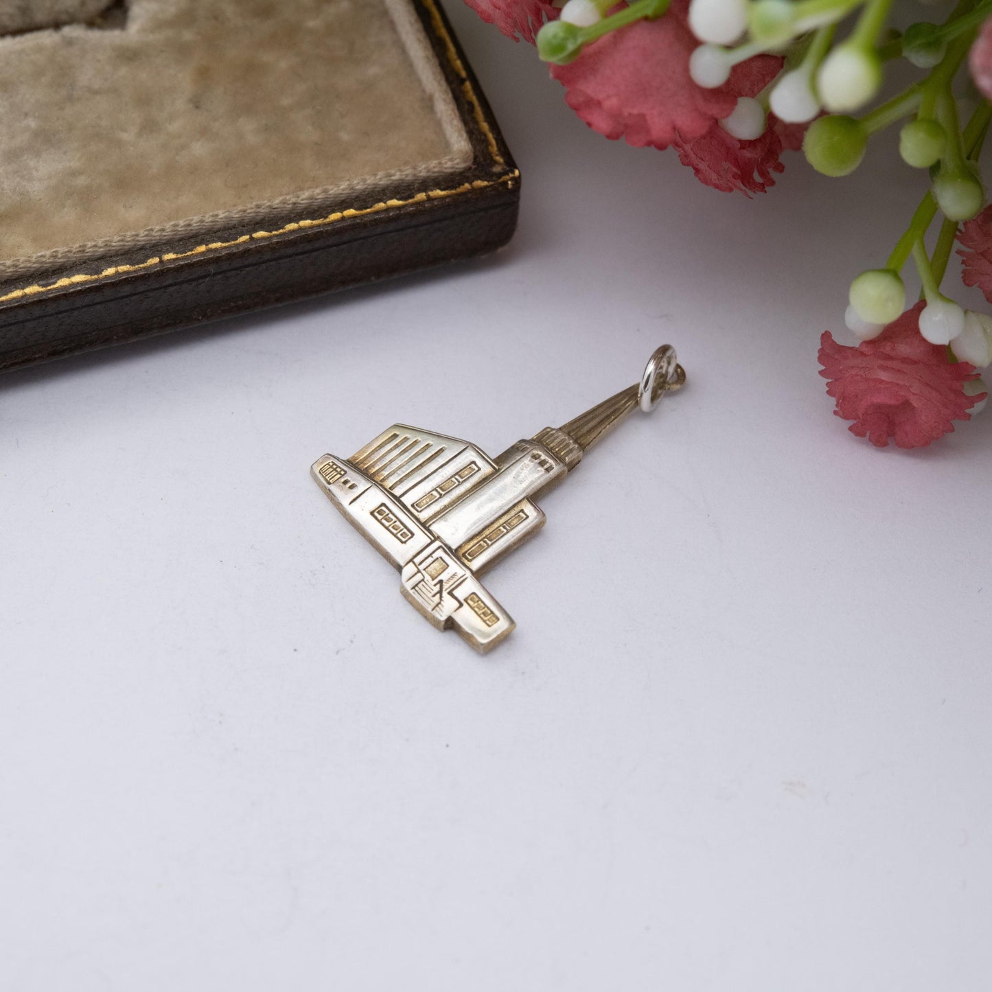 Vintage Gold Plated Sterling Silver London England Temple Charm Pendant - Church of the Latter-Day Saints | Souvenir Gift for Charm Bracelet