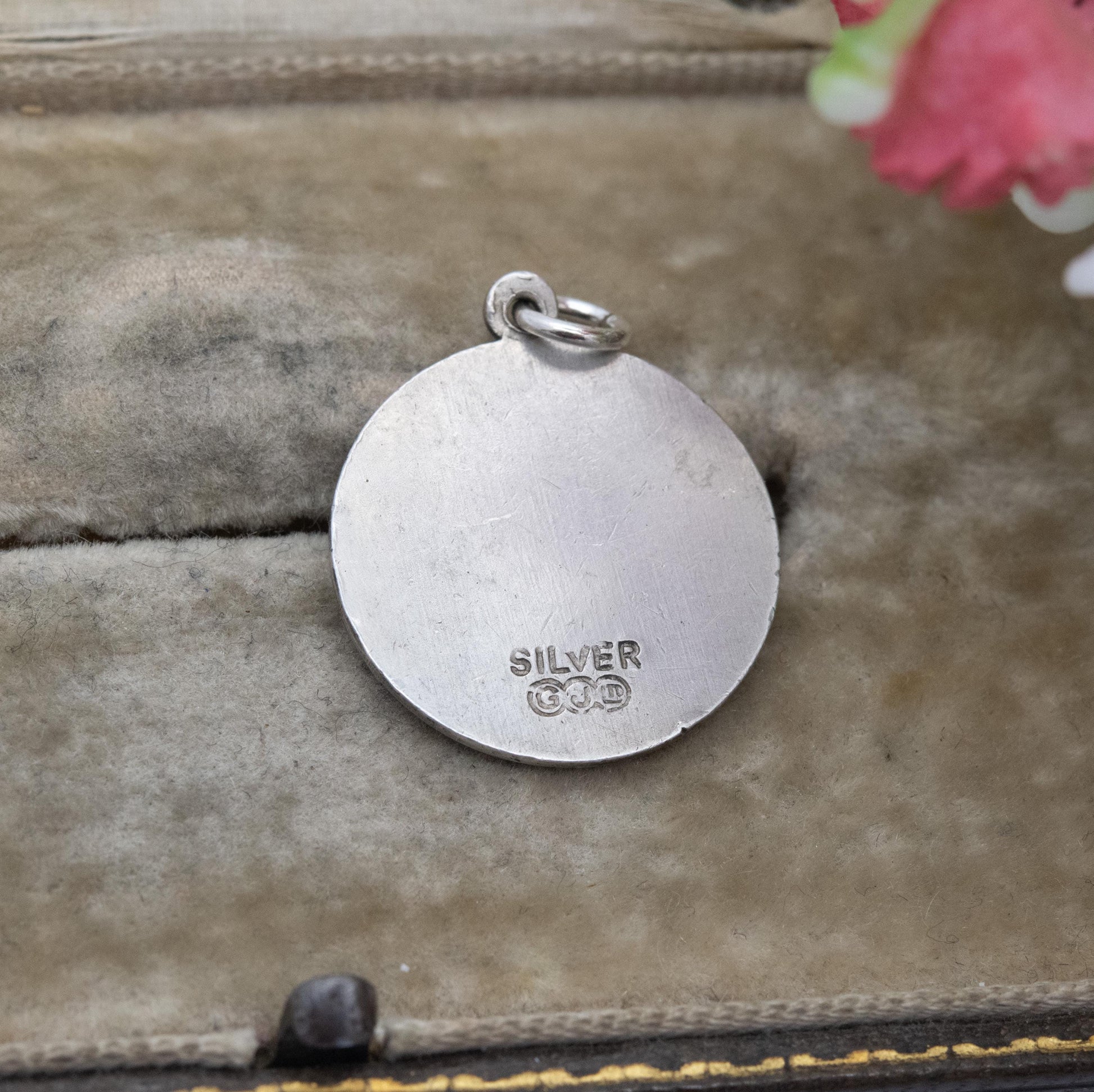 Vintage Georg Jensen Sterling Silver St. Christopher Pendant - Embossed Relief | Entrust Thy Safety to St. Christopher | Saint of Travelling