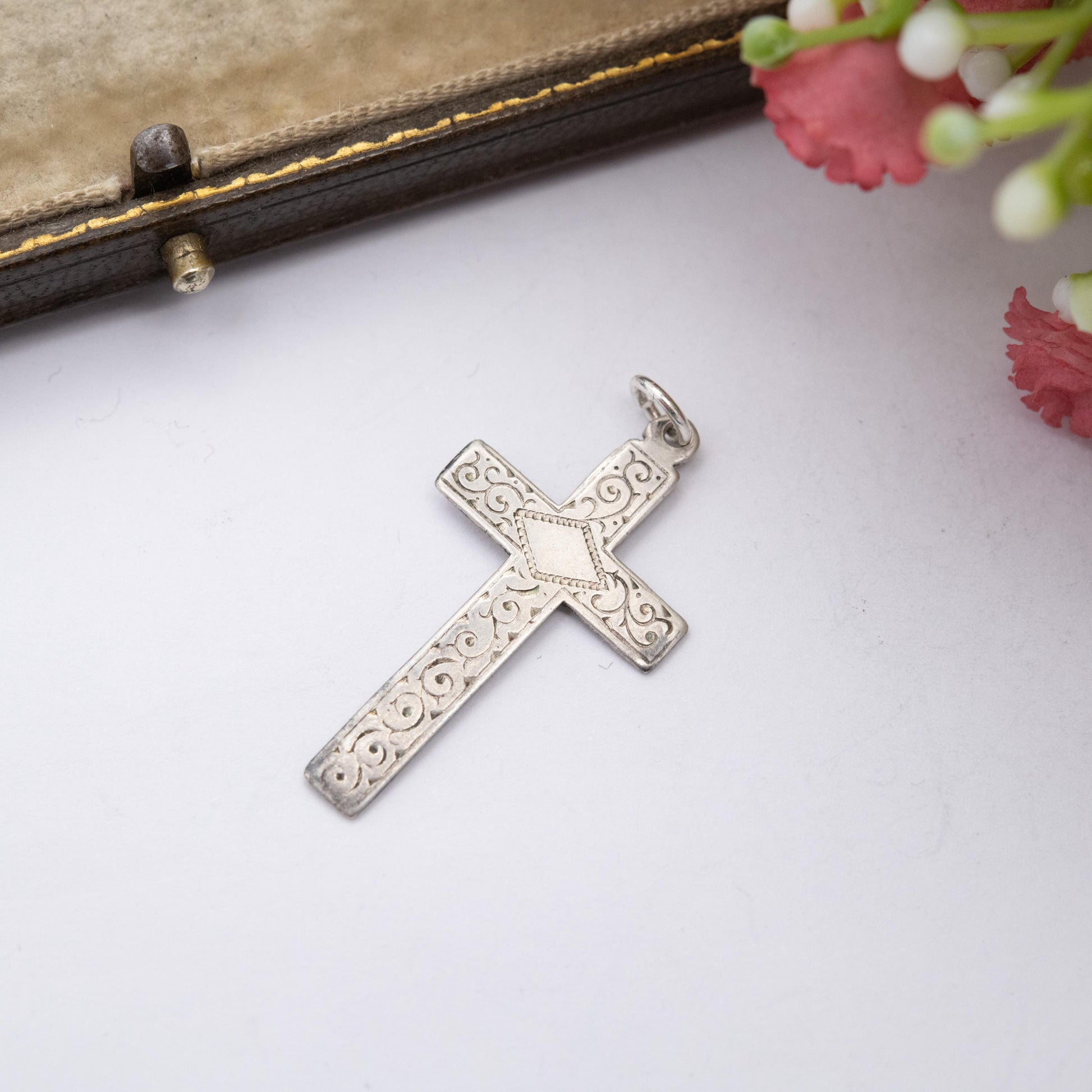Vintage Sterling Silver Cross Pendant - Sweet Christening Jewellery Gift