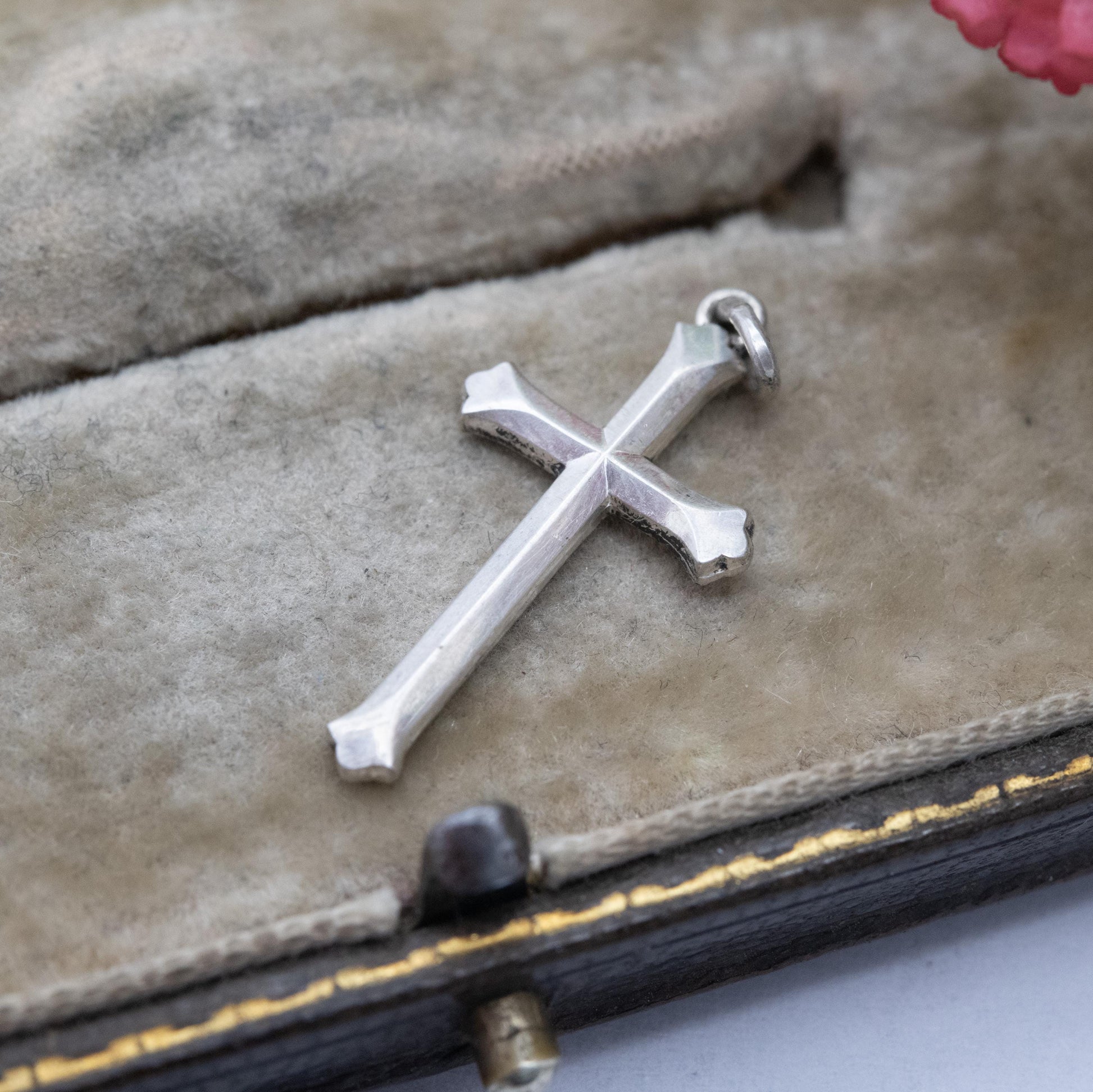 Vintage Rodi & Wienenberger Sterling Silver 3D Cross pendant Charm - Simple Solid Silver Design | Gift for Baptism Christening