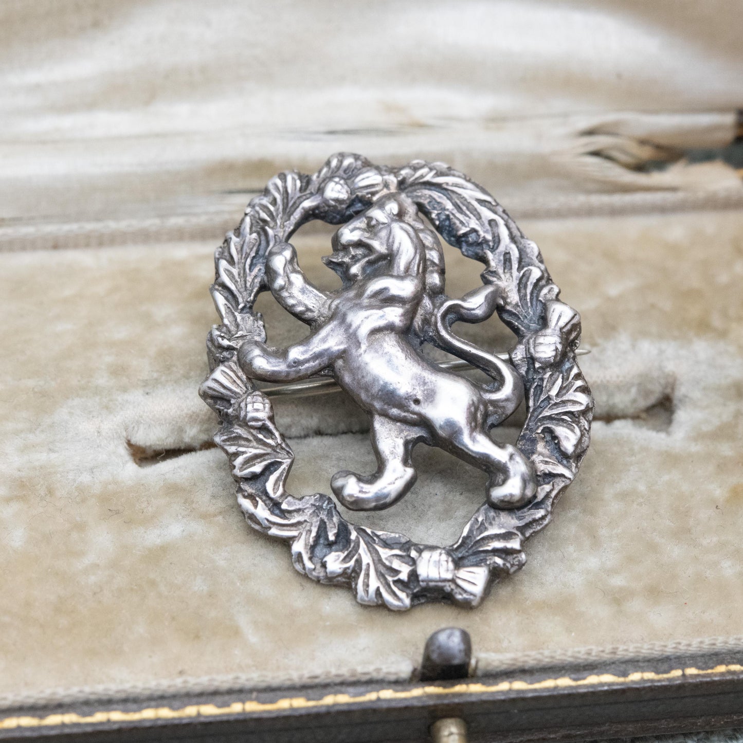 Vintage Scottish Sterling Silver Lion Rampant Brooch by Robert Allison 1951 - Heraldic Arms of Scotland