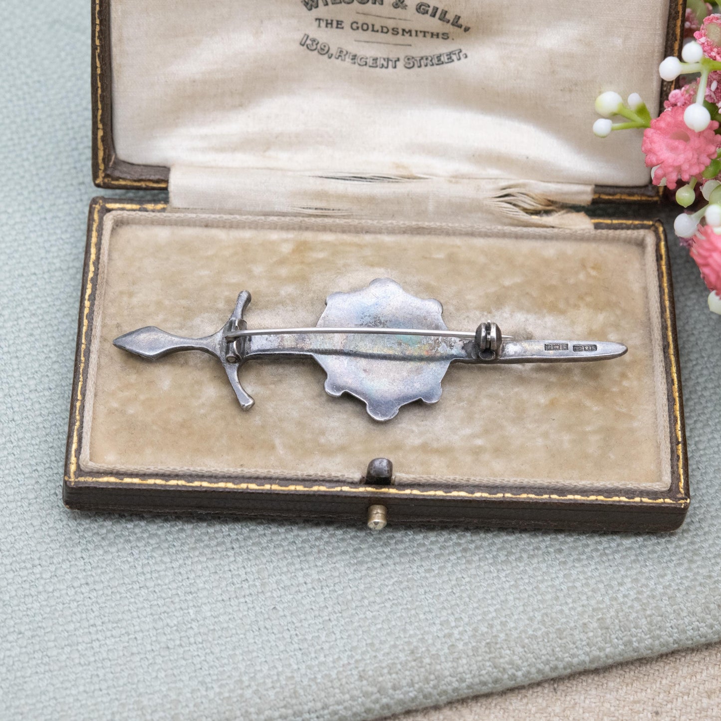 Vintage Scottish Sterling Silver Sword Brooch 1964 - Heraldic Lion Claymore | Fantasy Medieval Weaponry | Collectable Scotland Jewellery