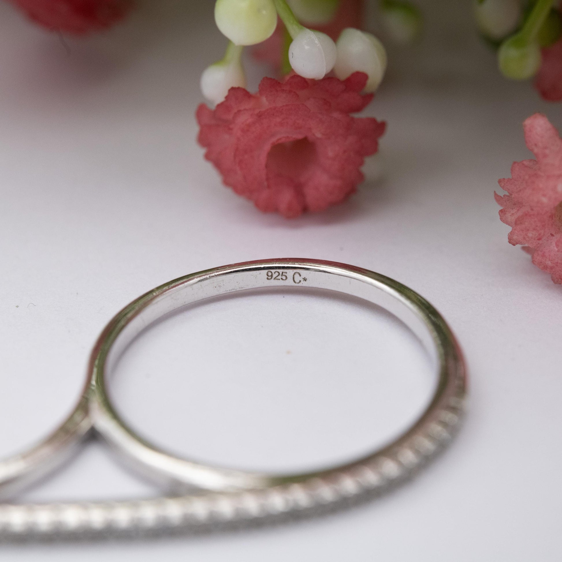 Sterling Silver Three Fingers Ring - Pavé Set Clear Stone Bar Ring | UK Size - K to P | US Size - 5 to 8