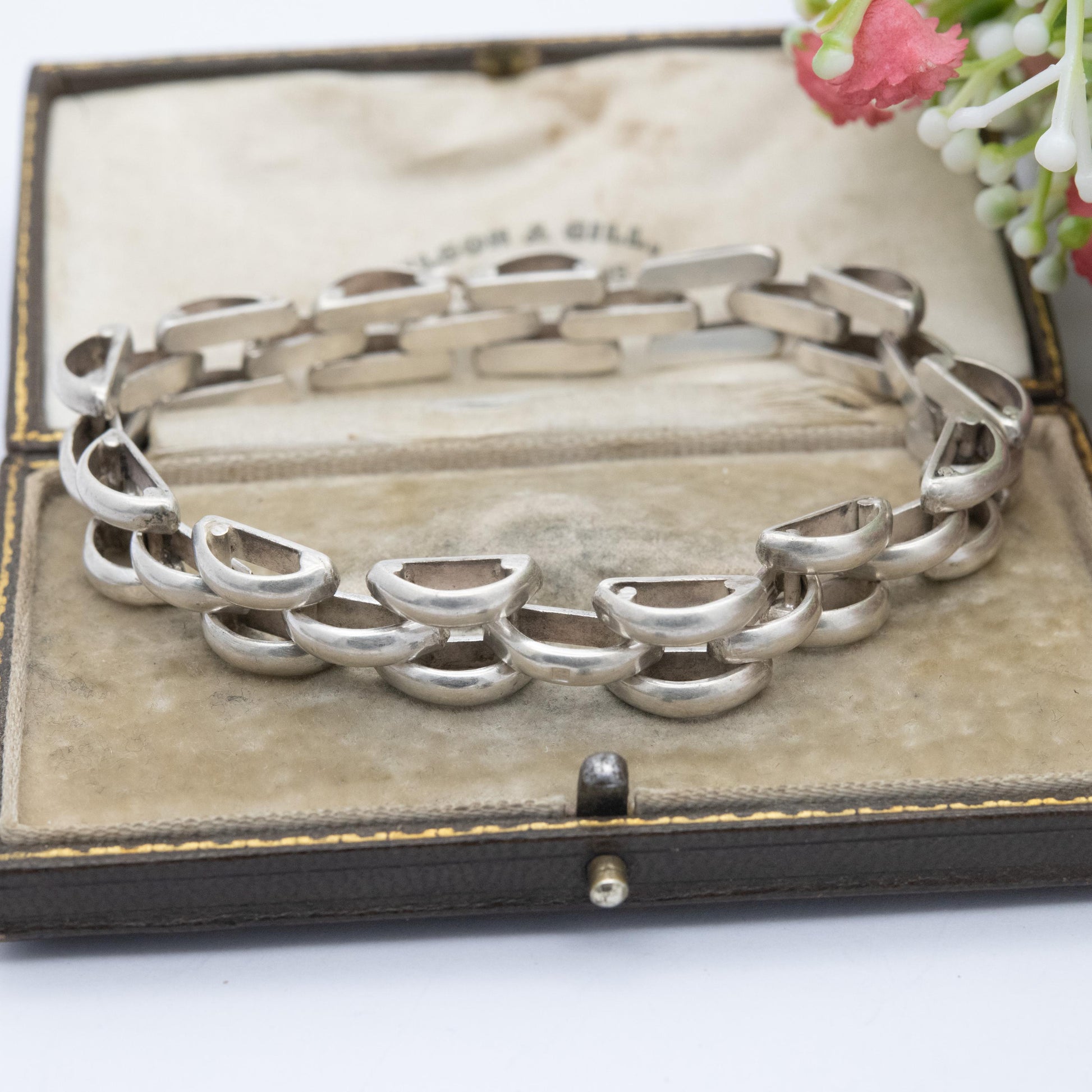 Vintage Egyptian Silver Panther Link Bracelet - Chunky Unisex Everyday Silver Jewellery