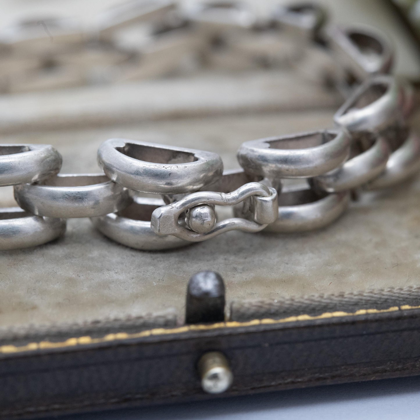 Vintage Egyptian Silver Panther Link Bracelet - Chunky Unisex Everyday Silver Jewellery