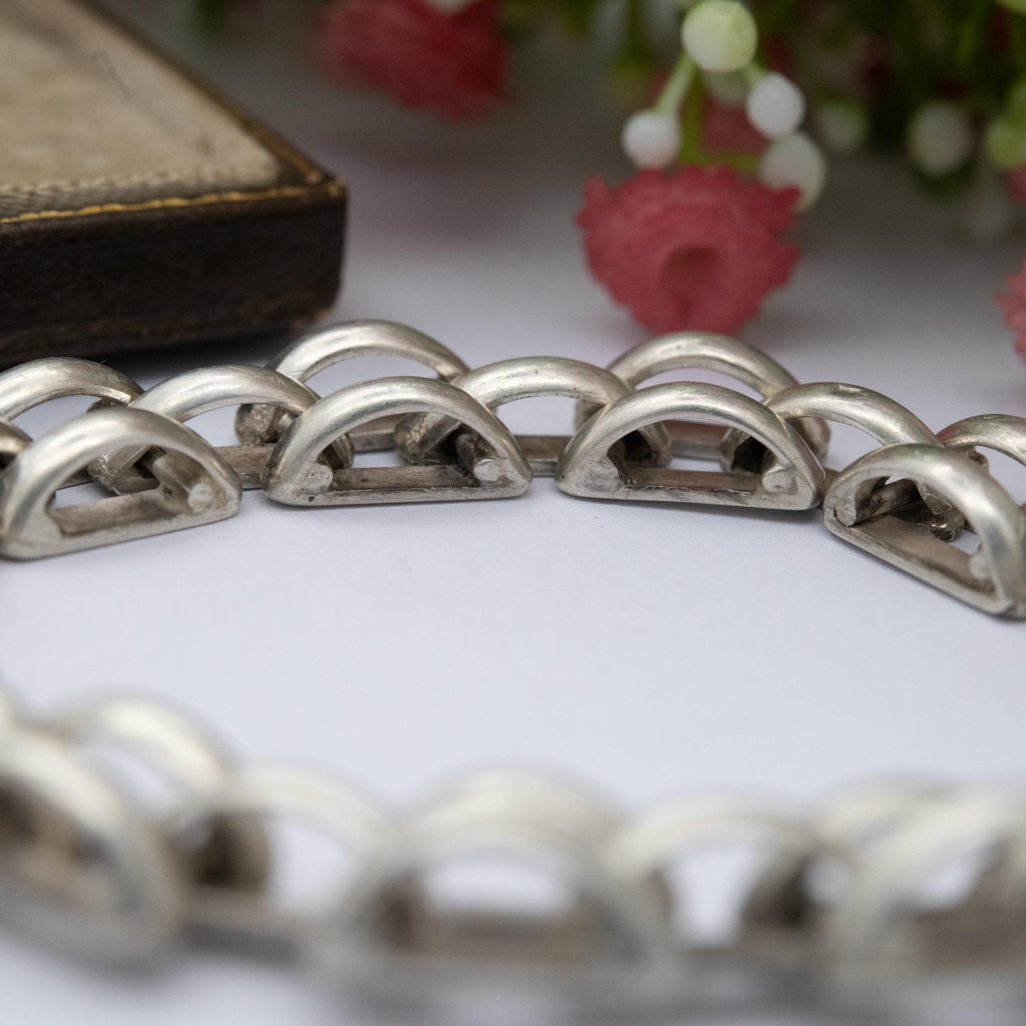 Vintage Egyptian Silver Panther Link Bracelet - Chunky Unisex Everyday Silver Jewellery