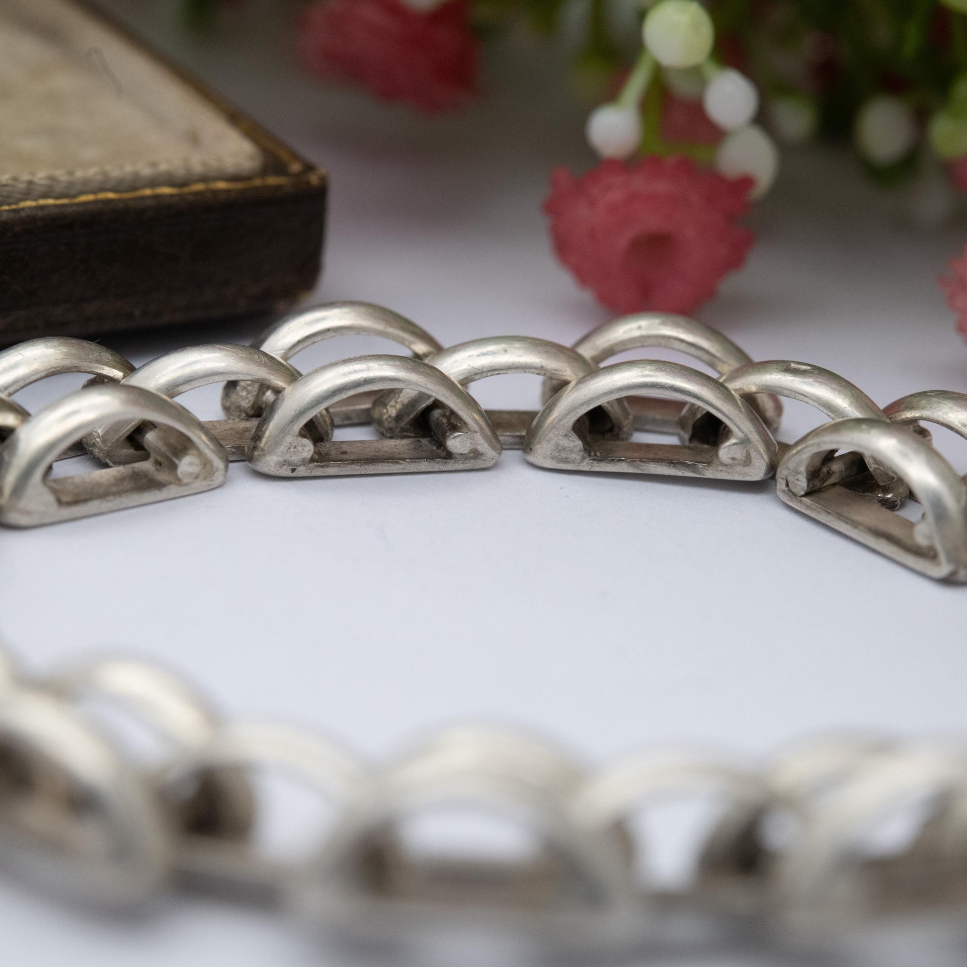 Vintage Egyptian Silver Panther Link Bracelet - Chunky Unisex Everyday Silver Jewellery