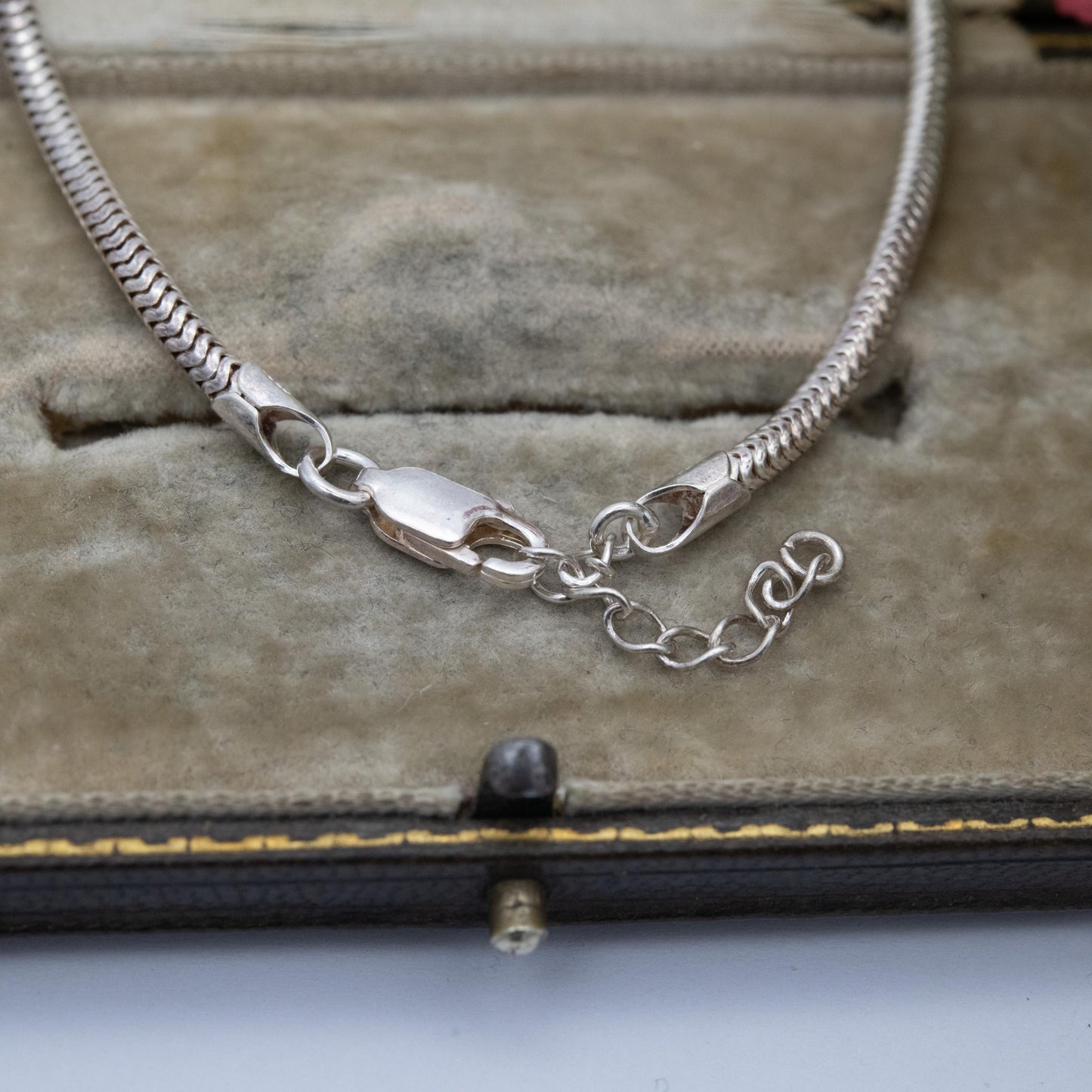 Sterling Silver Snake Link Chain Bracelet - Adjustable Length | Unisex Gift