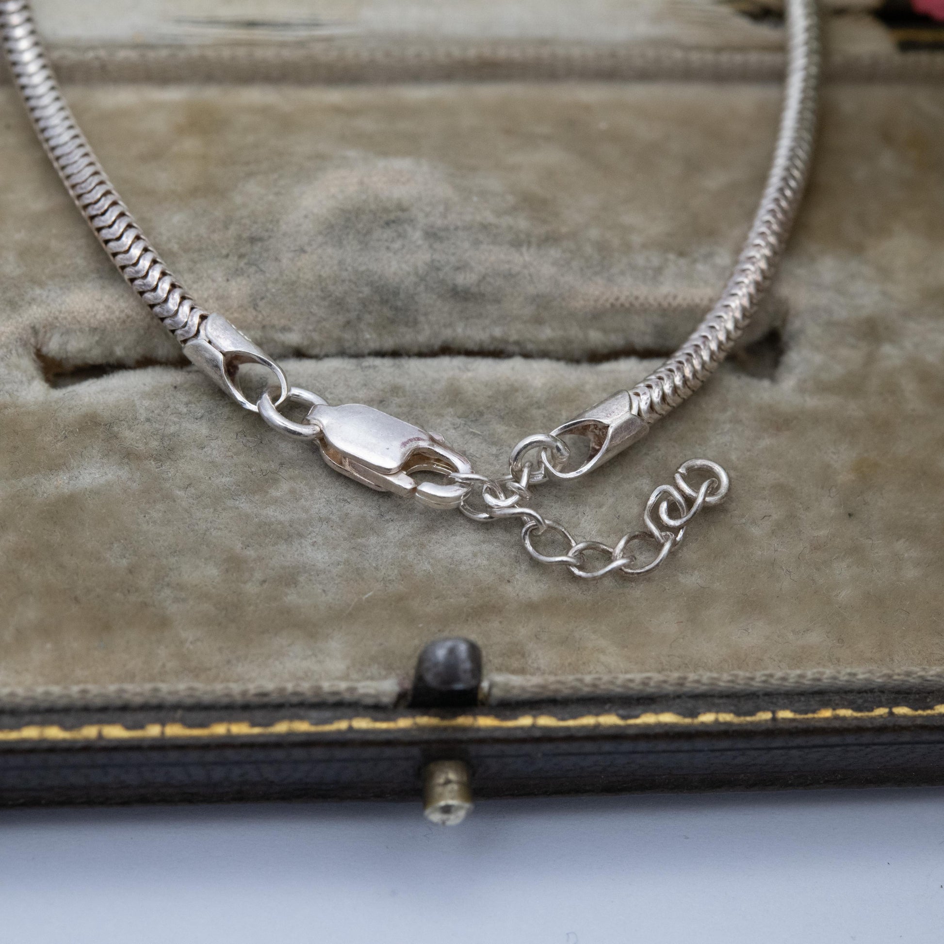 Sterling Silver Snake Link Chain Bracelet - Adjustable Length | Unisex Gift