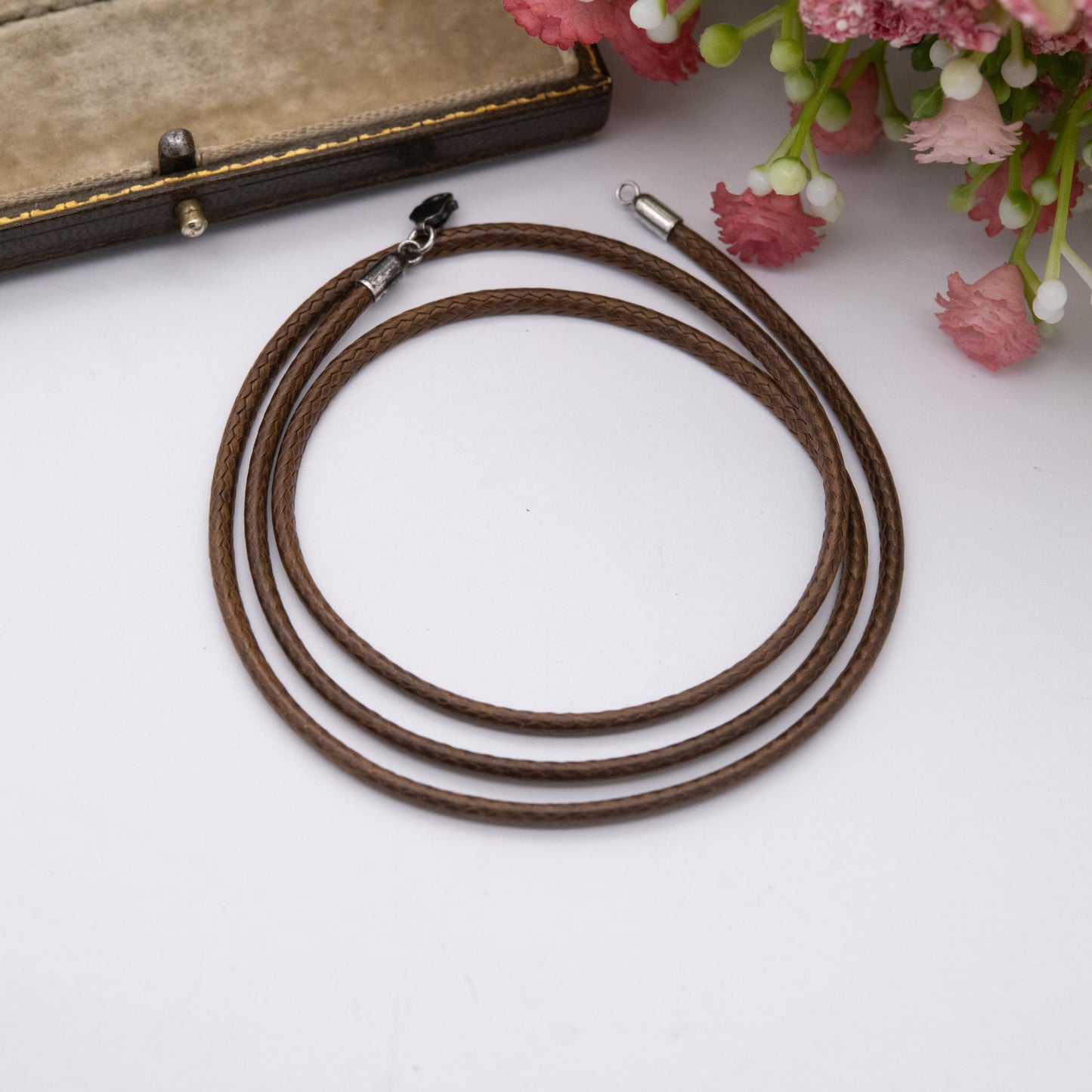 Sterling Silver Clasp Cord Necklace 20"