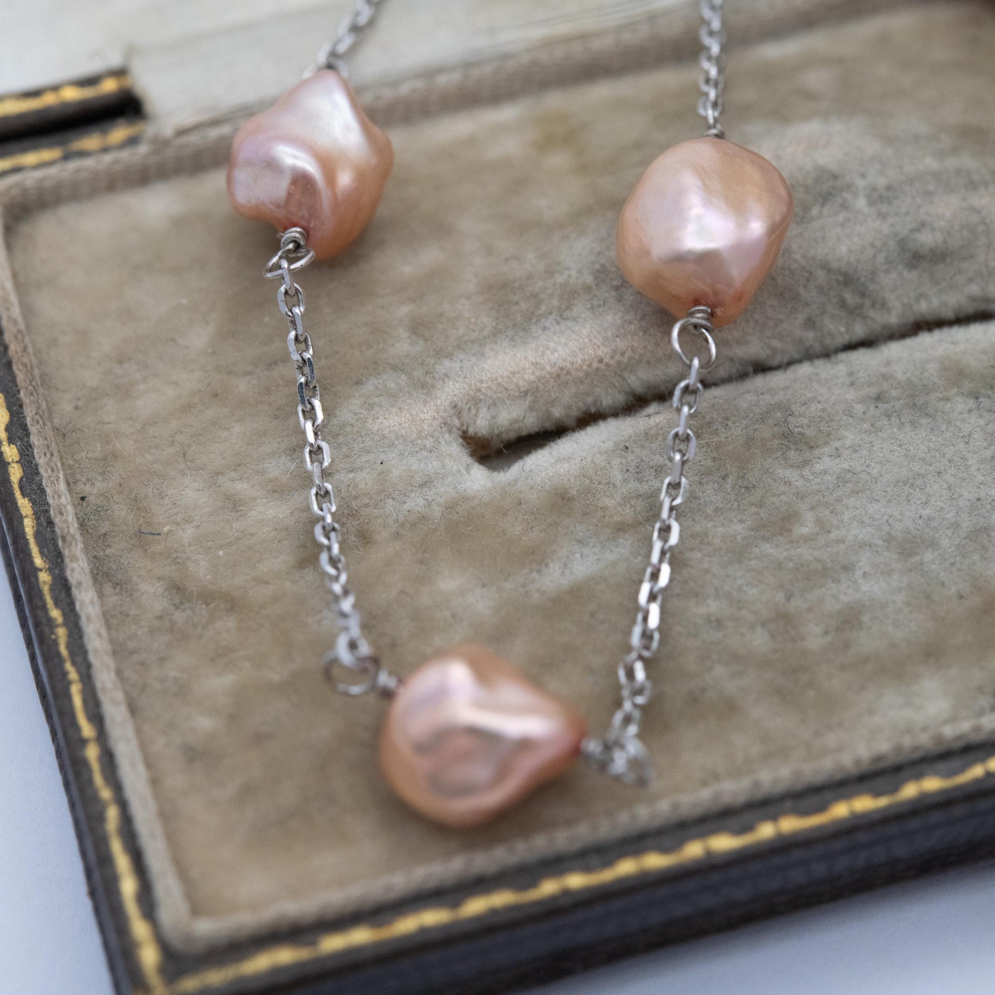 Honora Sterling Silver Cultured Pearl Necklace - Pink Pearls | Pretty Silver Jewellery Gift for Her