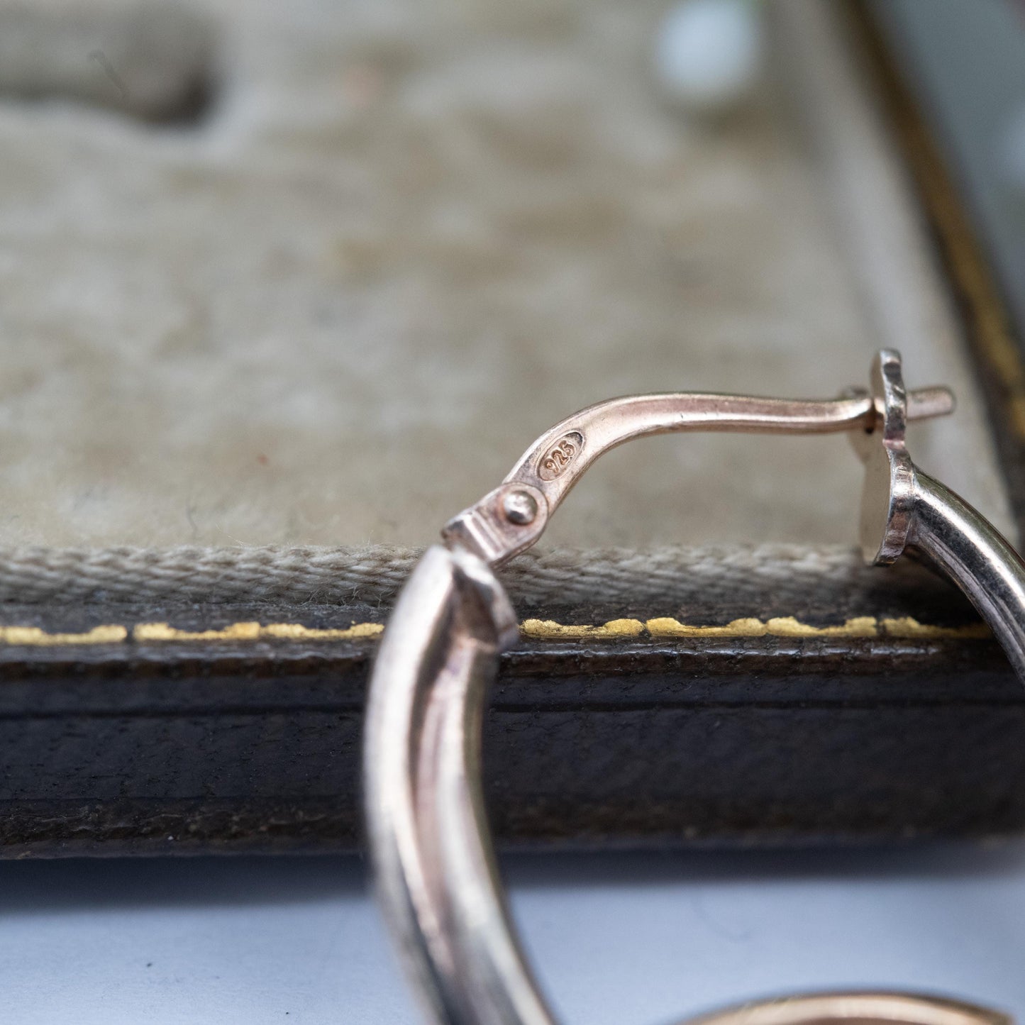 Vintage Sterling Silver Gold Plated Hoop Earrings - Twisted Minimalist Design | Everyday Jewellery | Gift for Her