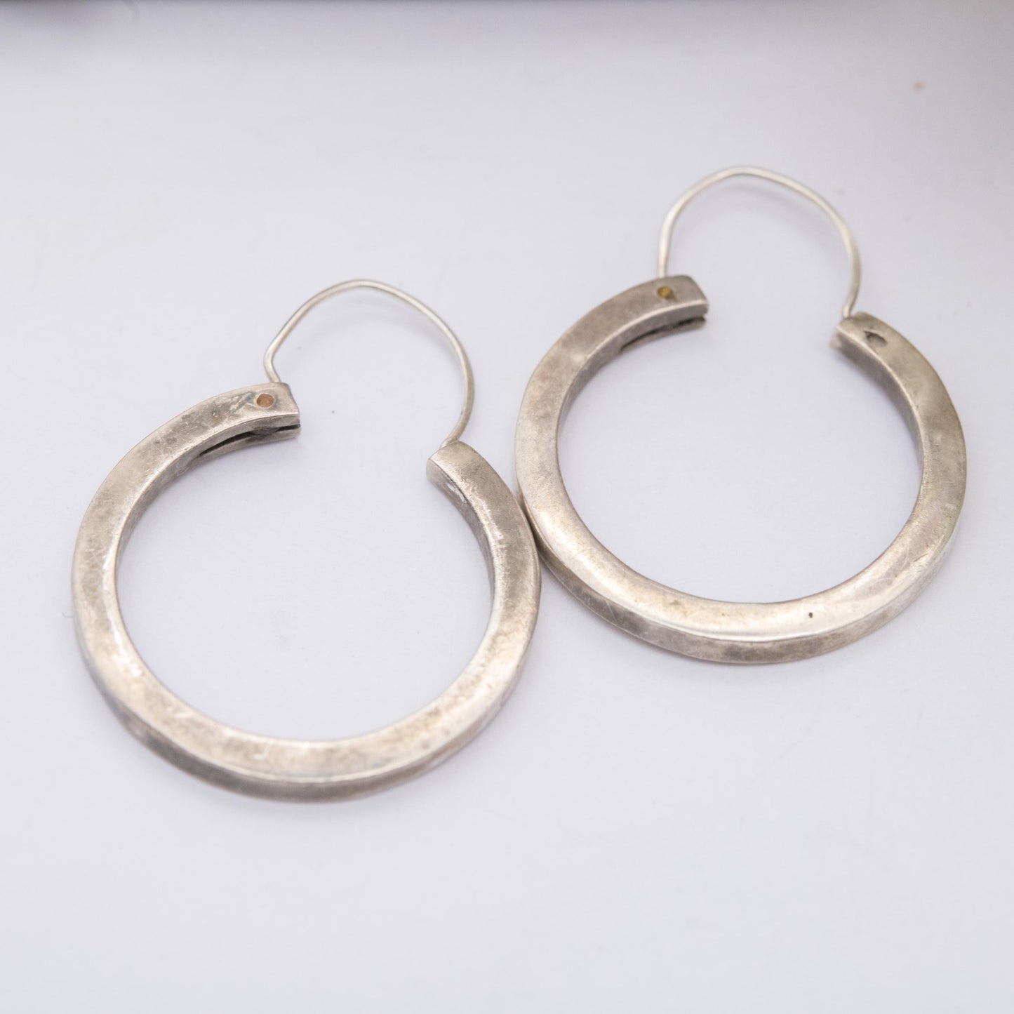 Vintage Mexican Sterling Silver Hoop Earrings - Minimalist Design | Everyday Jewellery Gift for Her