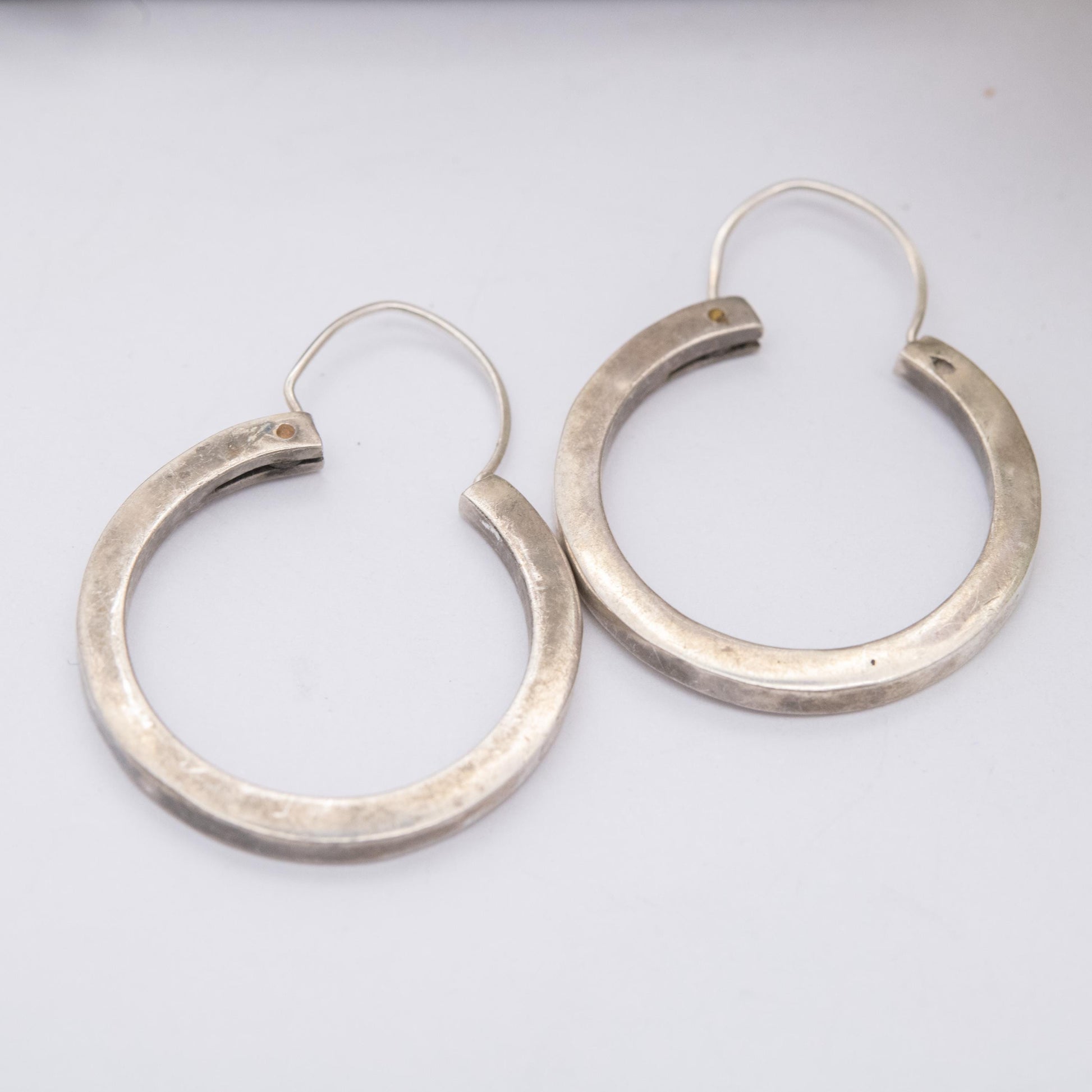 Vintage Mexican Sterling Silver Hoop Earrings - Minimalist Design | Everyday Jewellery Gift for Her