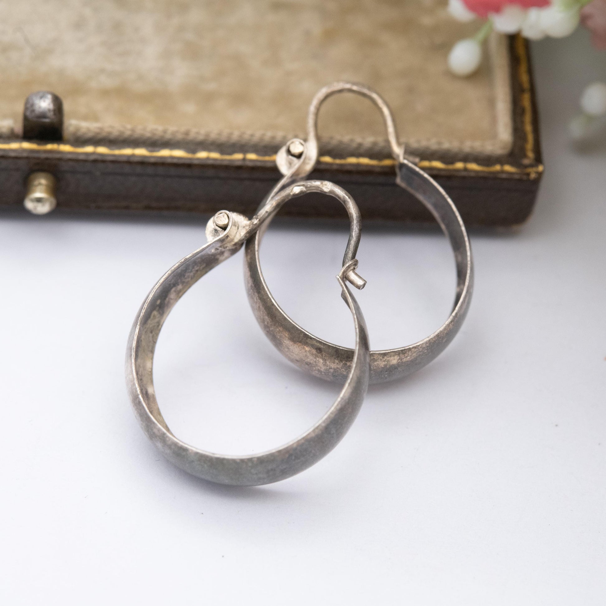 Vintage Sterling Silver Hoop Earrings - Minimalist Design | Everyday Jewellery | Gift for Her