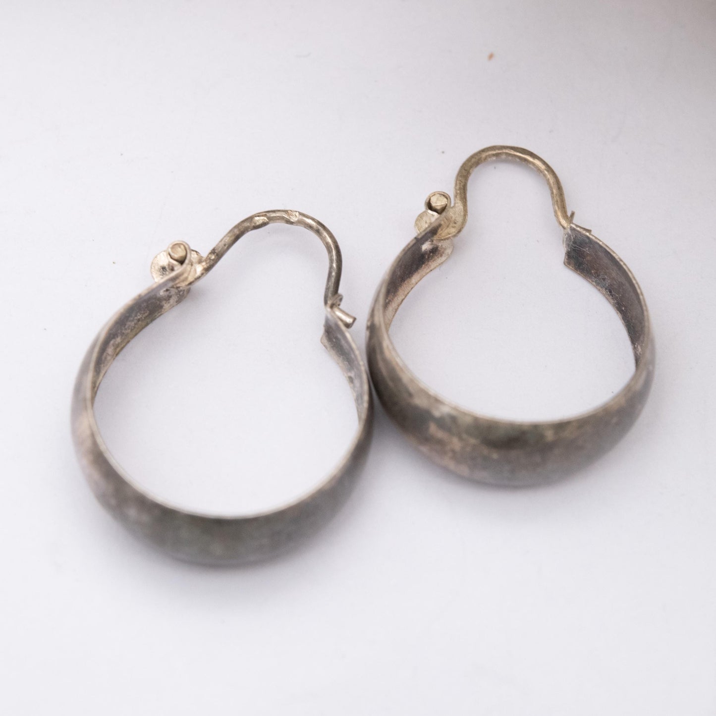 Vintage Sterling Silver Hoop Earrings - Minimalist Design | Everyday Jewellery | Gift for Her
