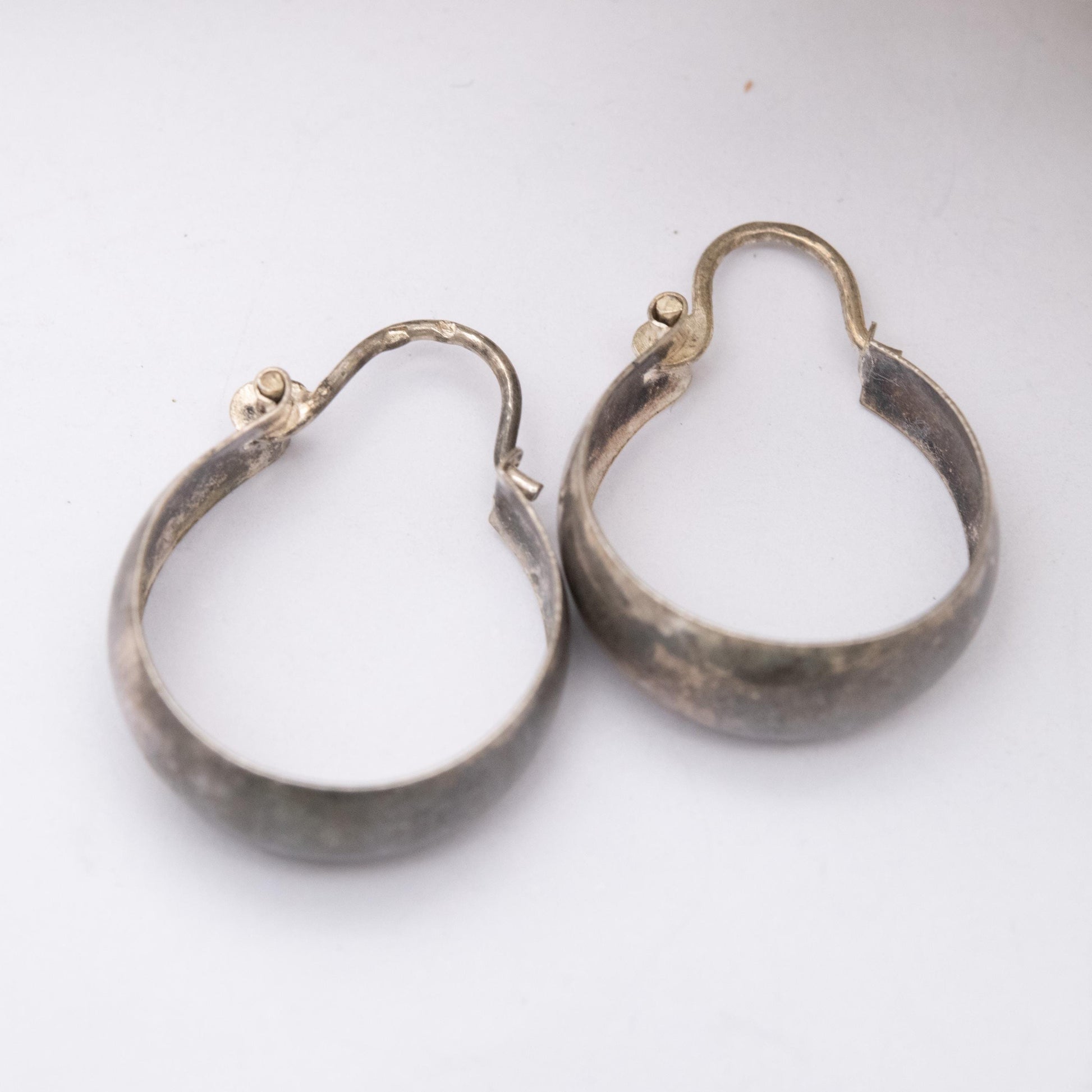 Vintage Sterling Silver Hoop Earrings - Minimalist Design | Everyday Jewellery | Gift for Her