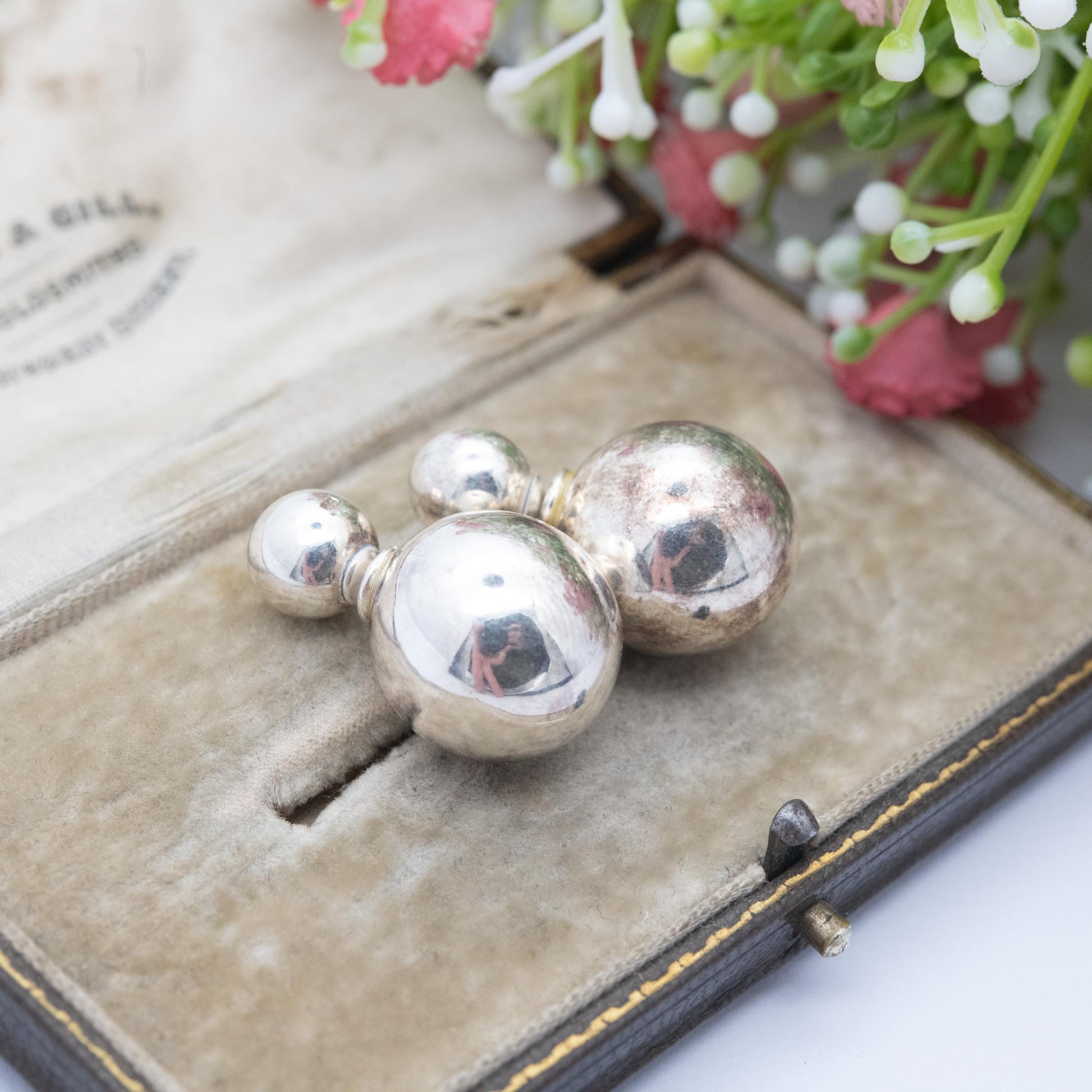 Vintage Sterling Silver Chunky Ball Earrings - Minimalist Sphere Design | Everyday Silver Earrings | Gift for Her