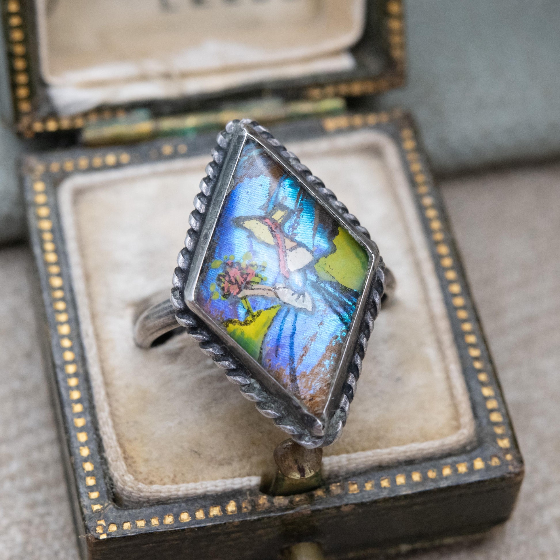 Vintage Sterling Silver Butterfly Wing Crinoline Lady Ring - Art Deco | TLM Style | UK Size - O | US Size - 7