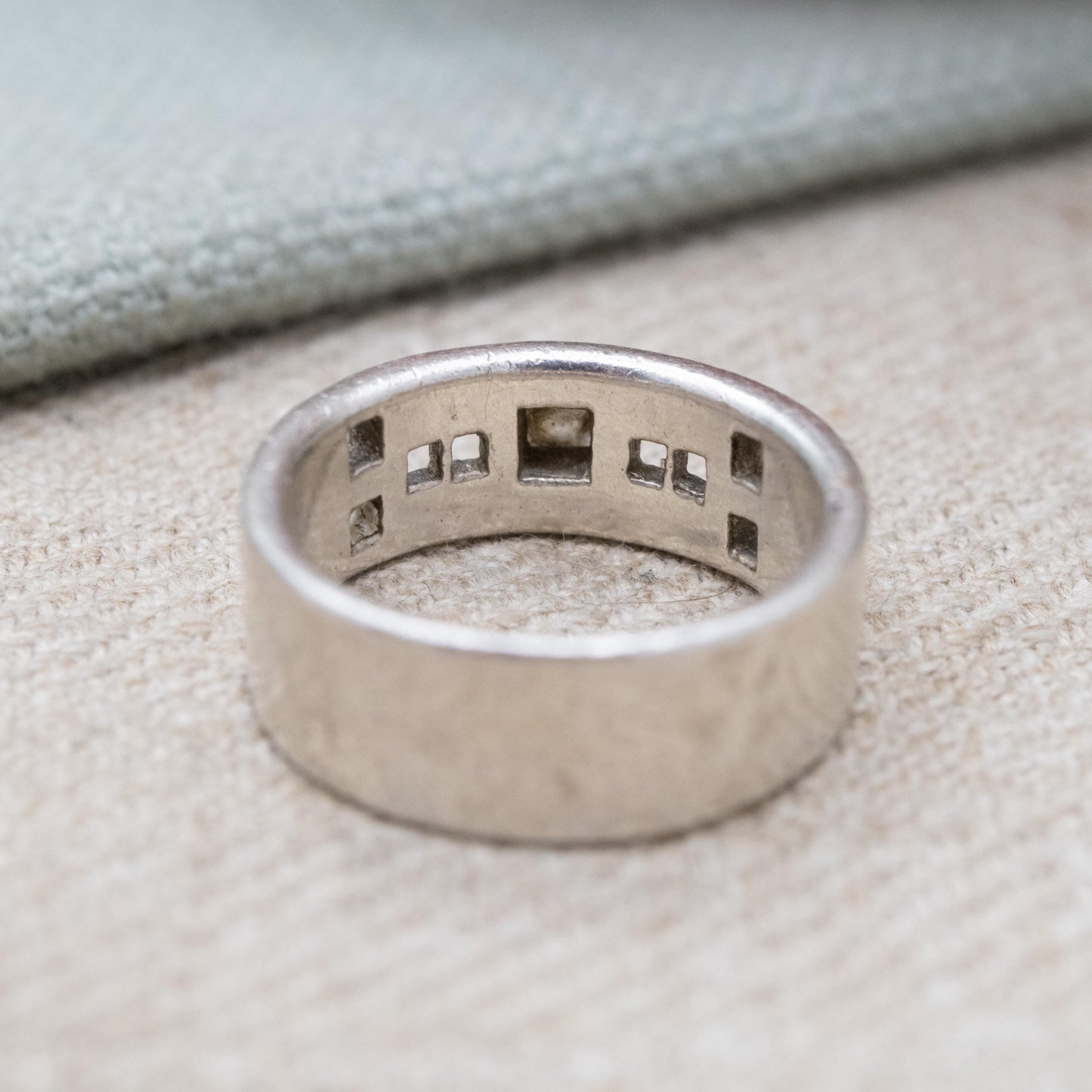Vintage Sterling Silver and CZ Chunky Scottish Ring - Celtic Solitaire Gemstone | UK Size - P | US Size - 7 1/2