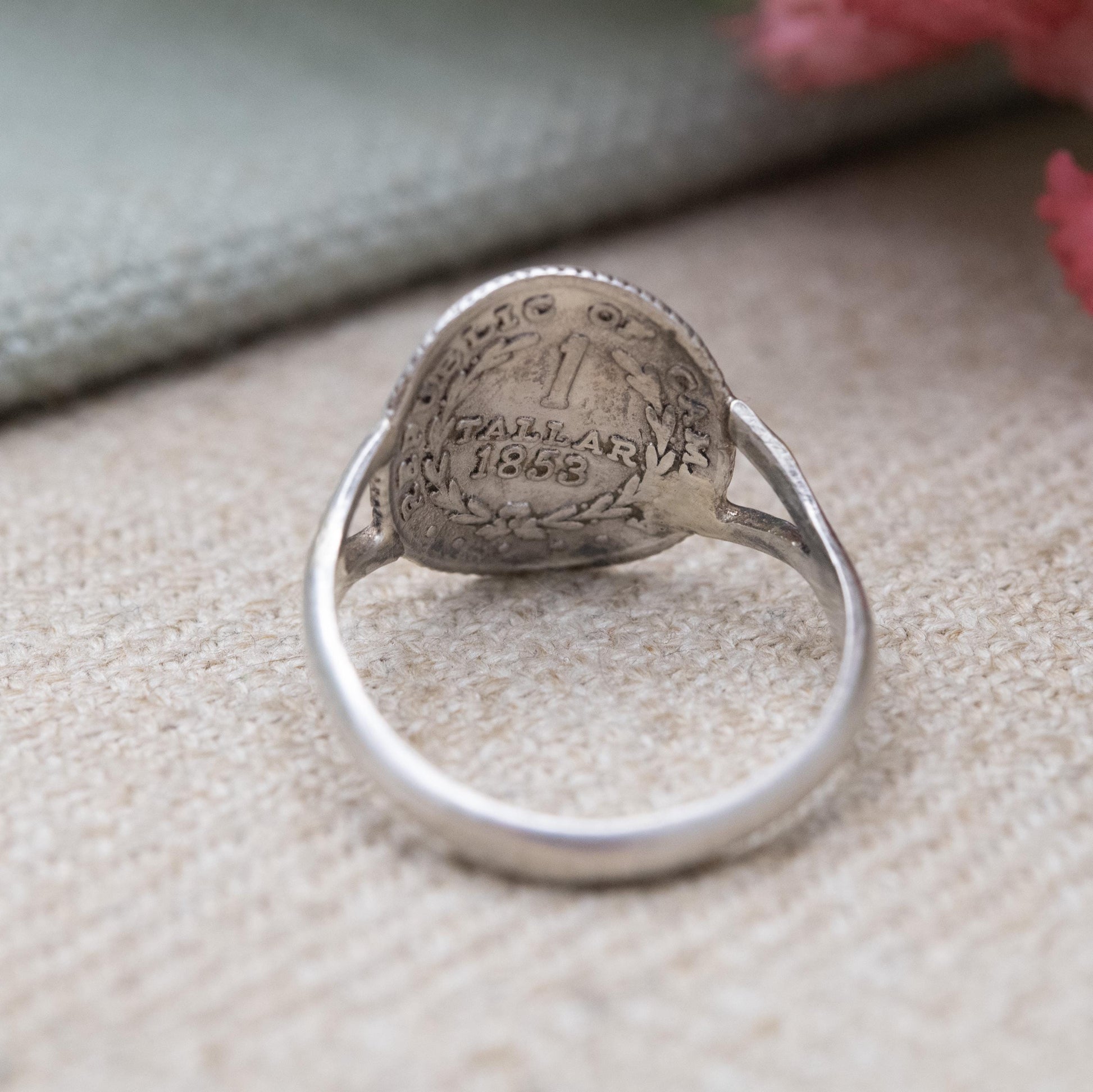 Vintage Sterling Silver Liberty Coin Ring - Taller Coin Lady Liberty Head | UK Size - L | US Size - 5 3/4