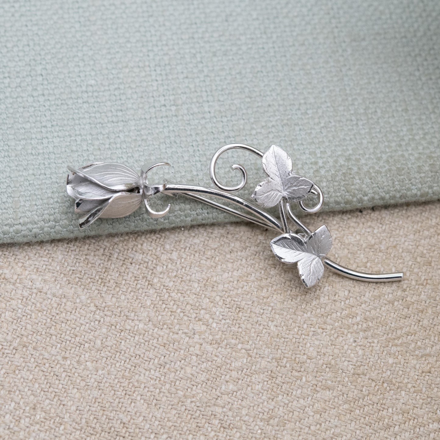 Vintage Sterling Silver Tulip Flower Brooch by Ecco - Large Floral | Romantic Gift for Her