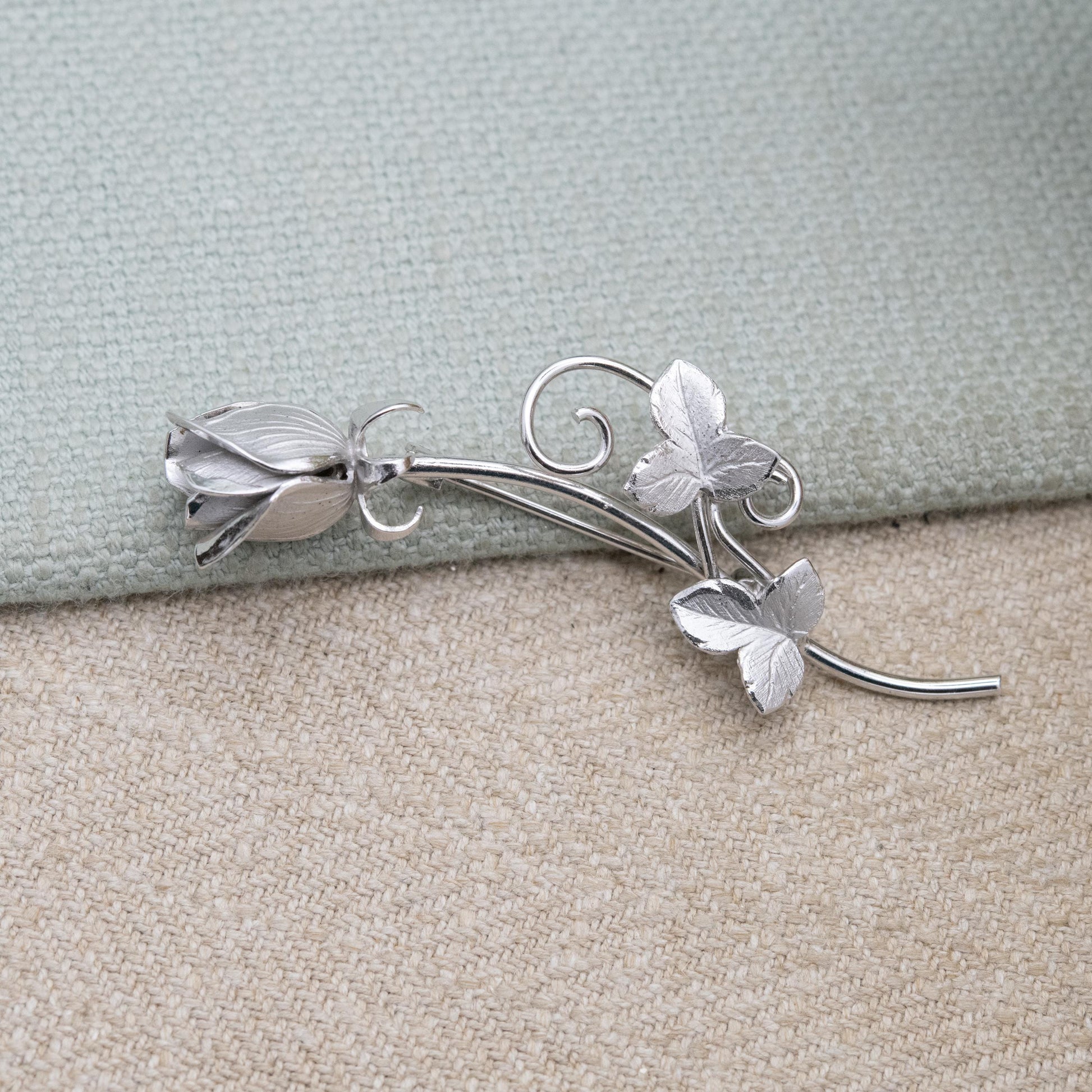 Vintage Sterling Silver Tulip Flower Brooch by Ecco - Large Floral | Romantic Gift for Her