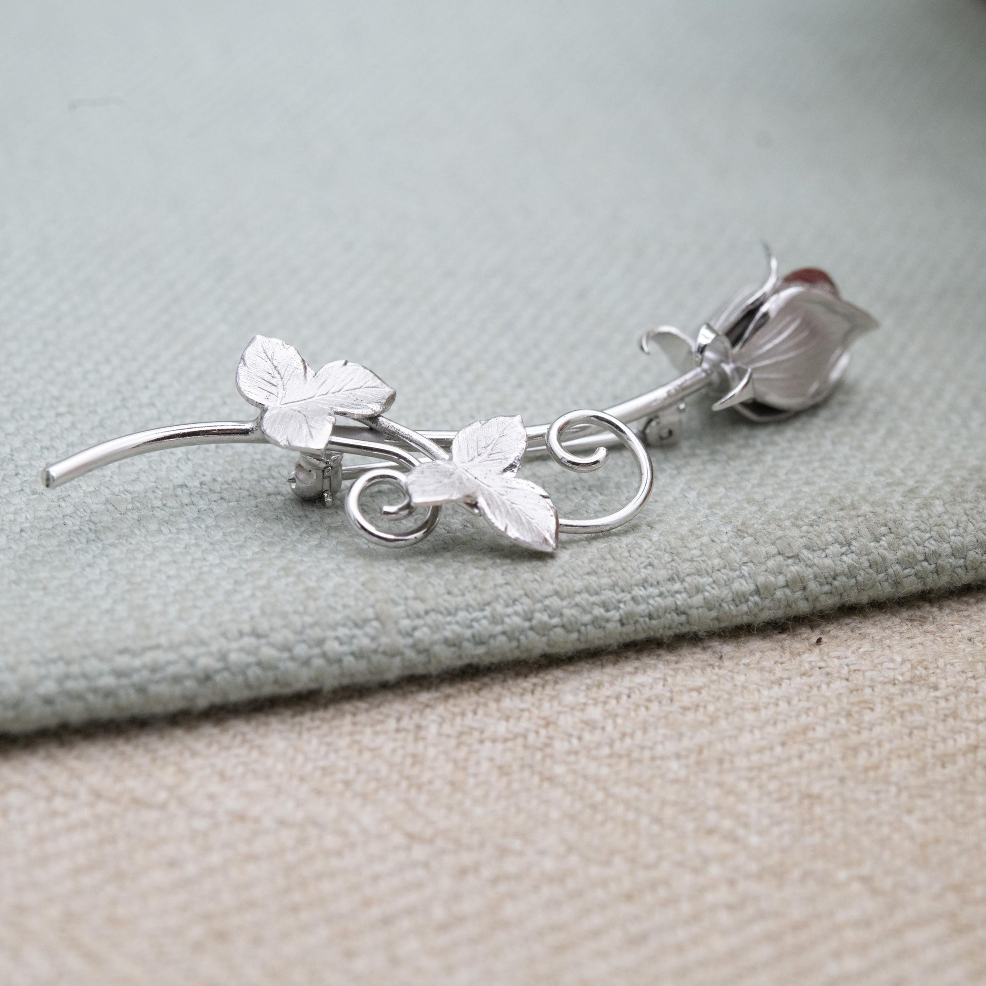 Vintage Sterling Silver Tulip Flower Brooch by Ecco - Large Floral | Romantic Gift for Her
