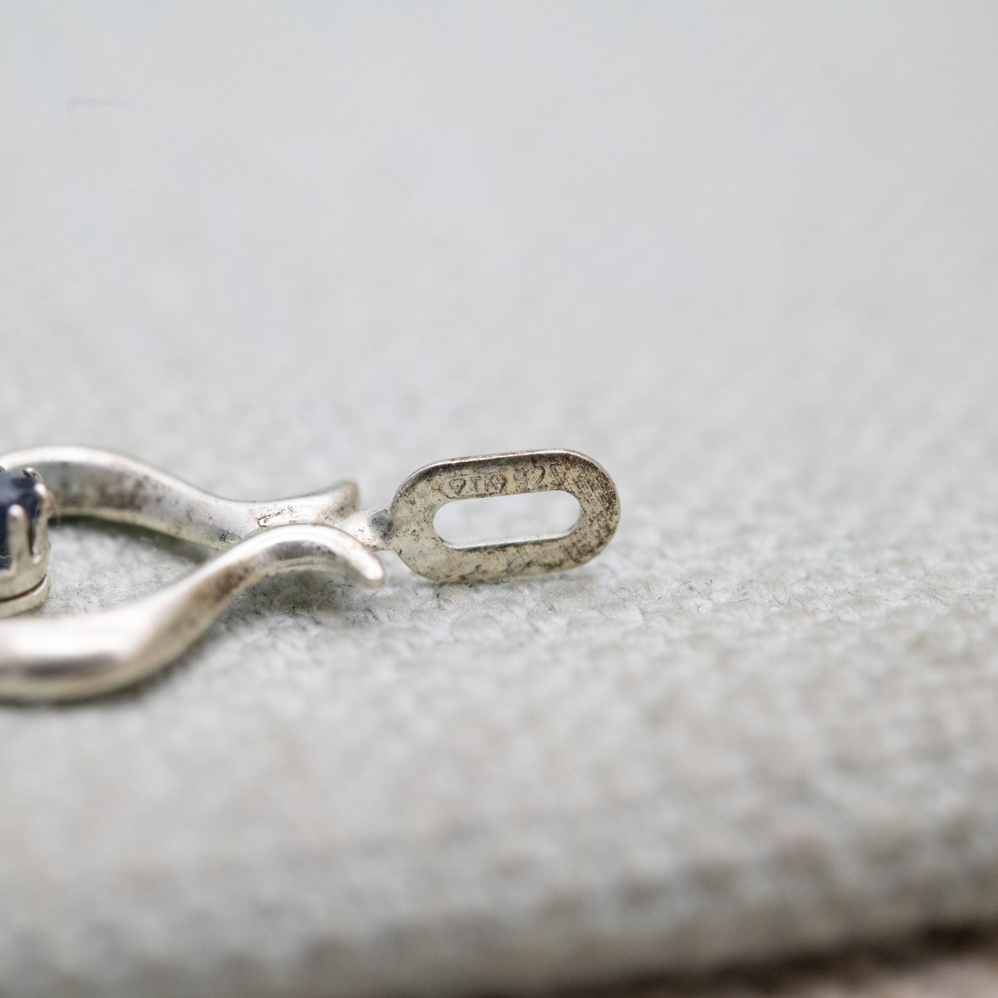 Vintage Sterling Silver Sapphire Pendant - Blue Gemstone Jewellery