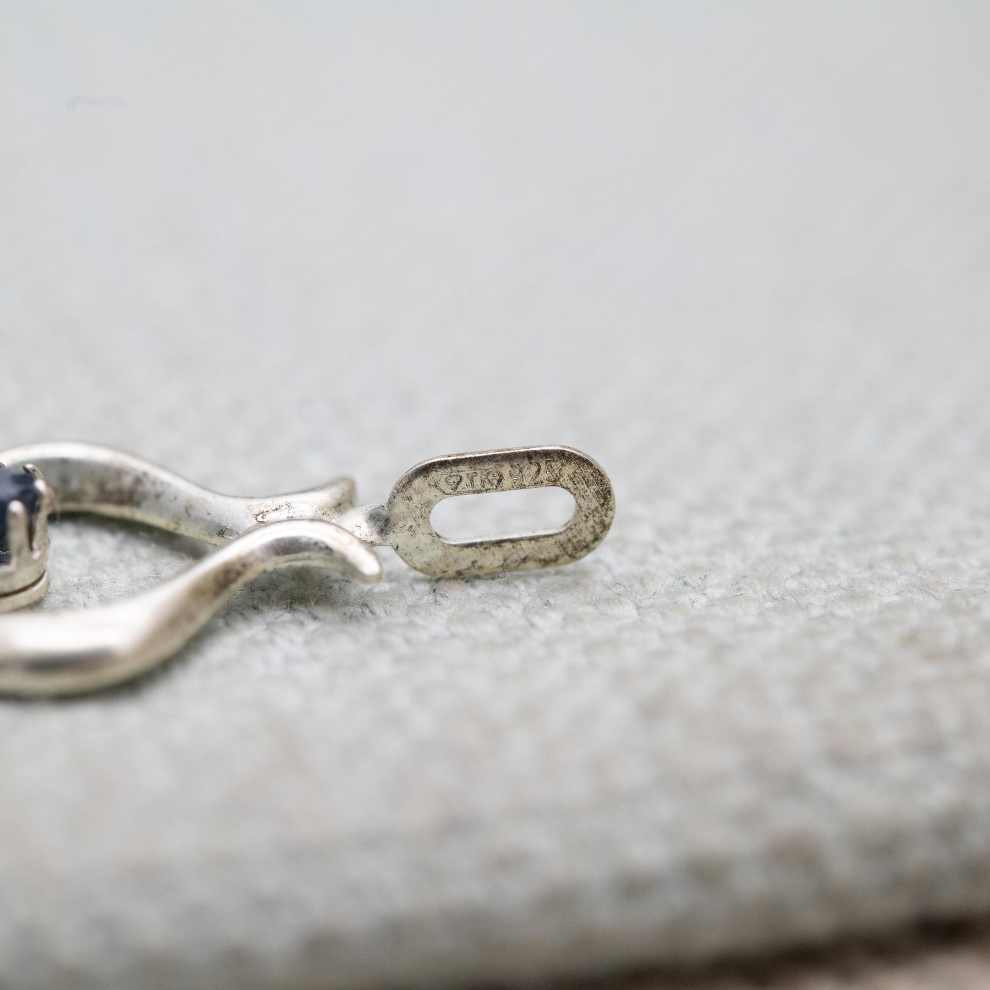Vintage Sterling Silver Sapphire Pendant - Blue Gemstone Jewellery