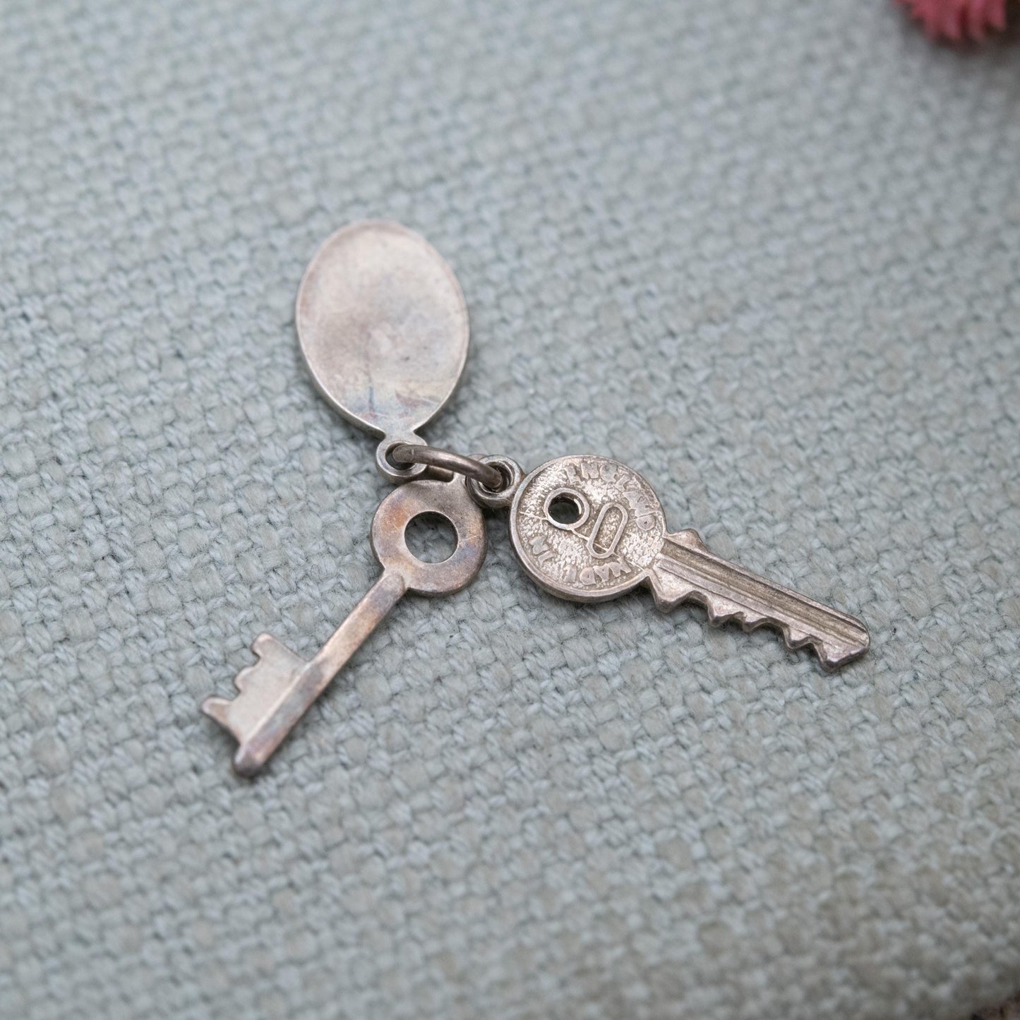 Sterling Silver House Keys Charm Pendant - Collectible | Gift for Charm Bracelet