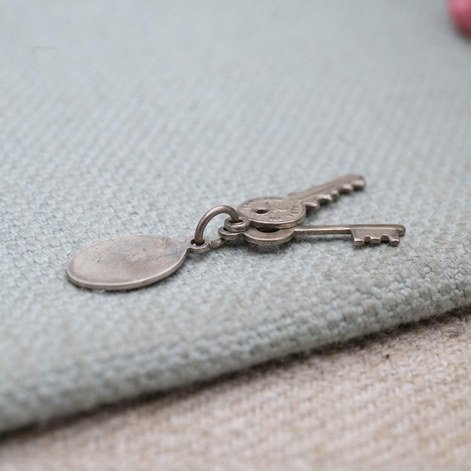 Sterling Silver House Keys Charm Pendant - Collectible | Gift for Charm Bracelet