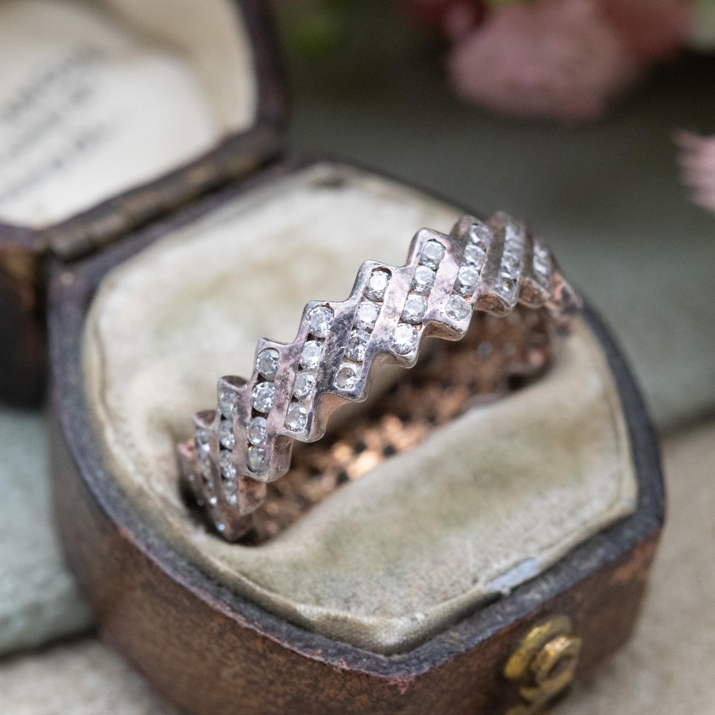 Sterling Silver Eternity Ring with CZ Stones - Sparkly Jewellery Gift for Her | UK Size - R | US Size - 8 1/2