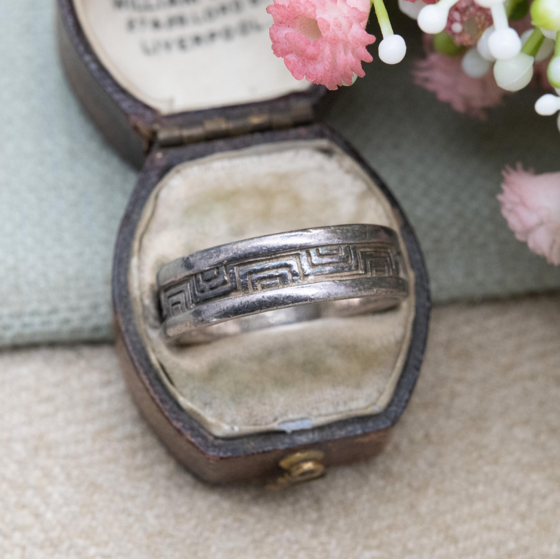 Vintage Sterling Silver Maze Band Ring - Mens Gift | UK Size - U | US Size - 10