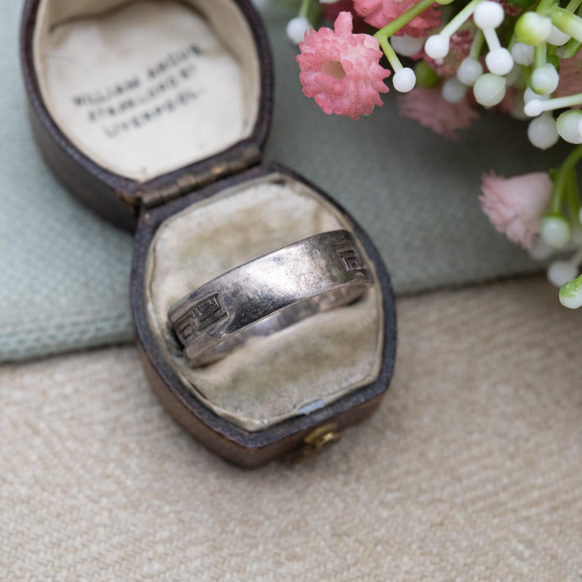 Vintage Sterling Silver Maze Band Ring - Mens Gift | UK Size - U | US Size - 10